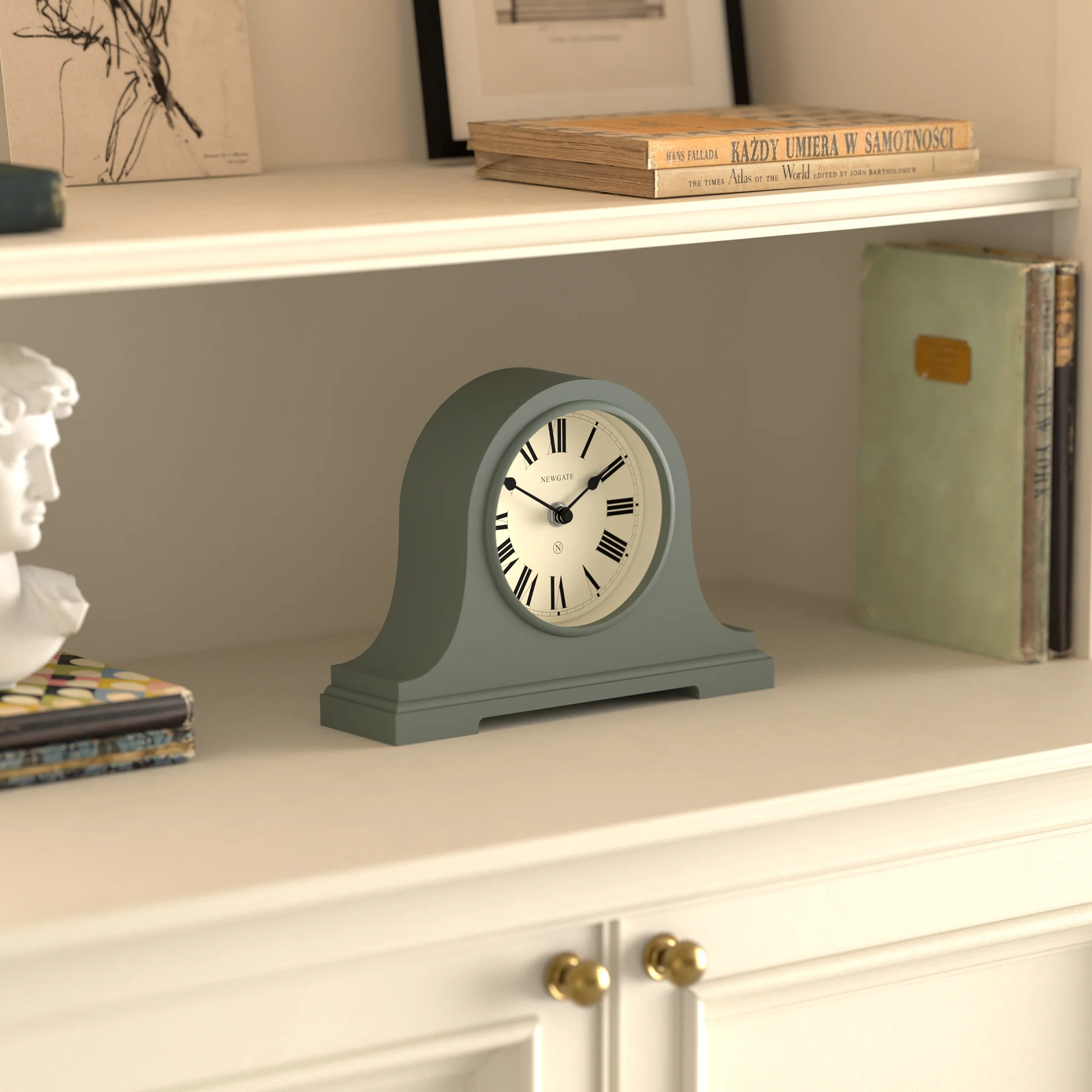 Newgate Broadway mantel clock in asparagus green - Image 5