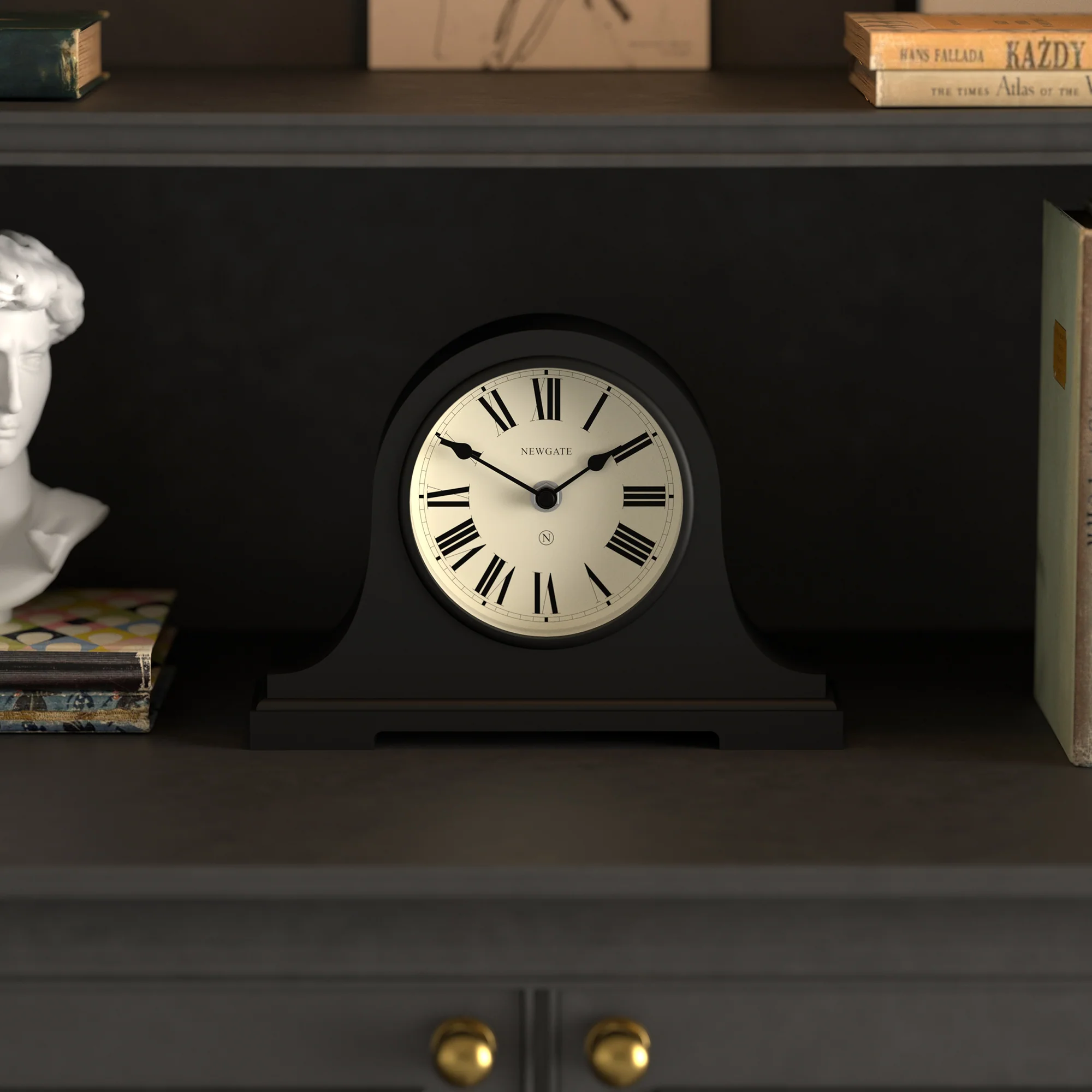 Newgate Broadway mantel clock in black - Image 3