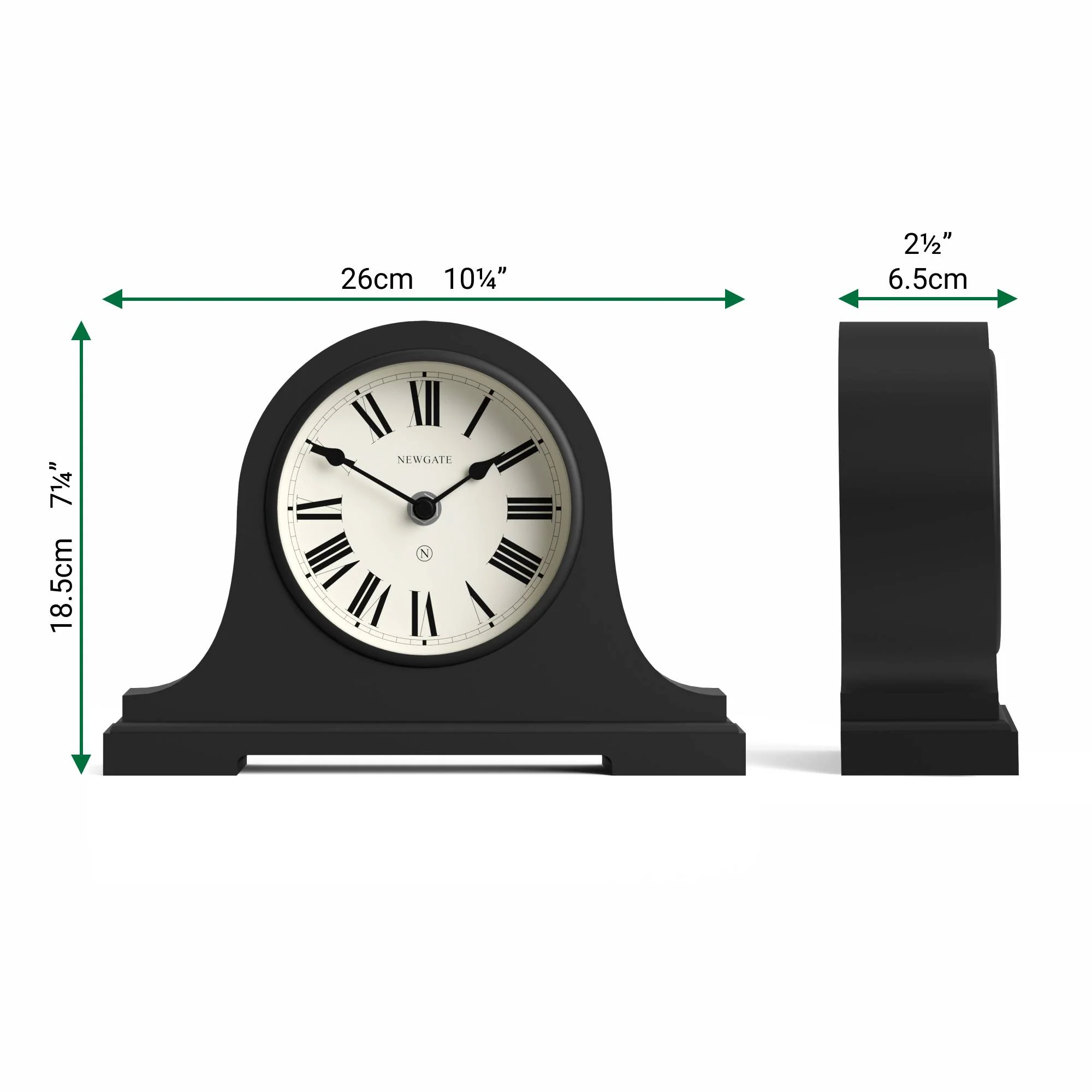 Newgate Broadway mantel clock in black - Image 4