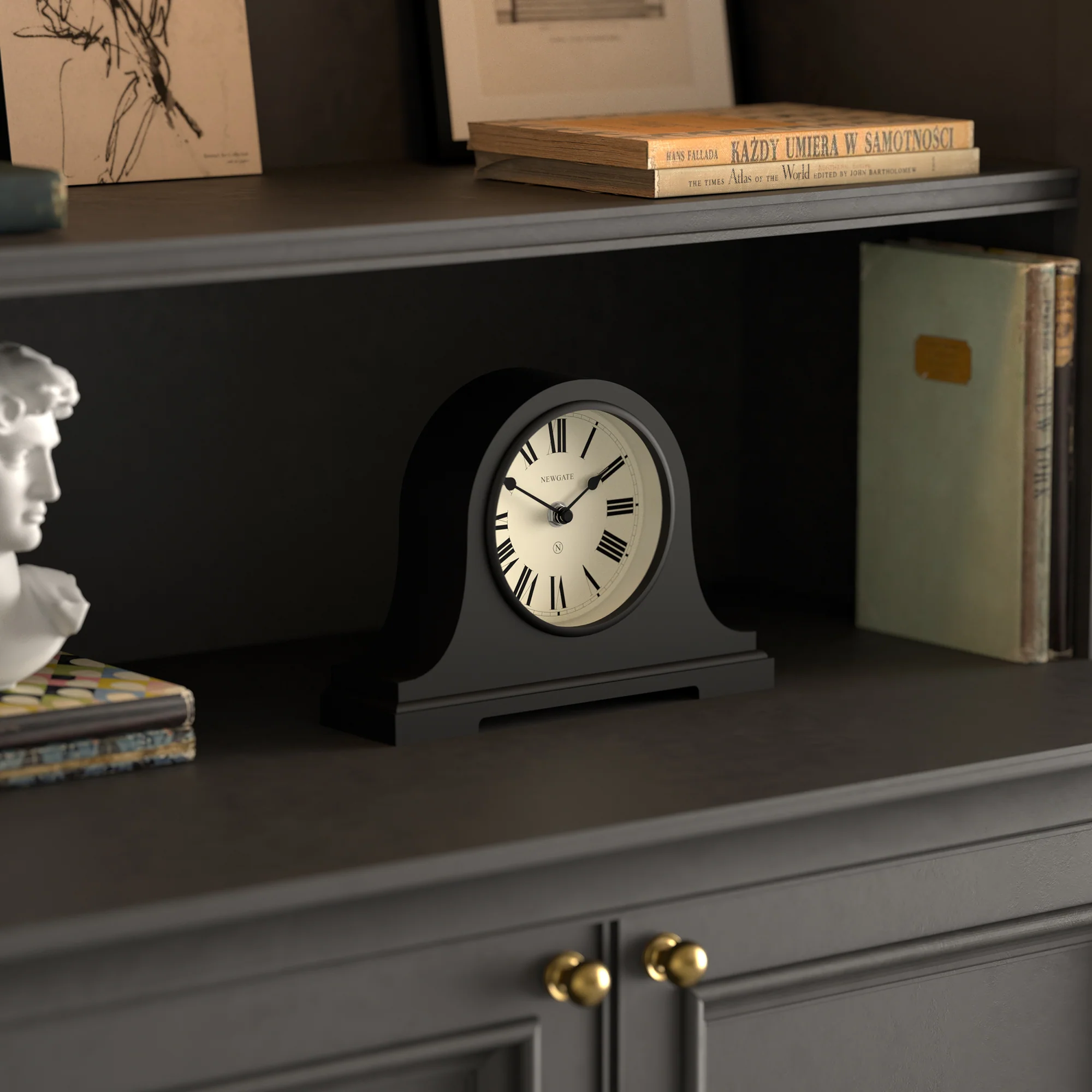 Newgate Broadway mantel clock in black - Image 5