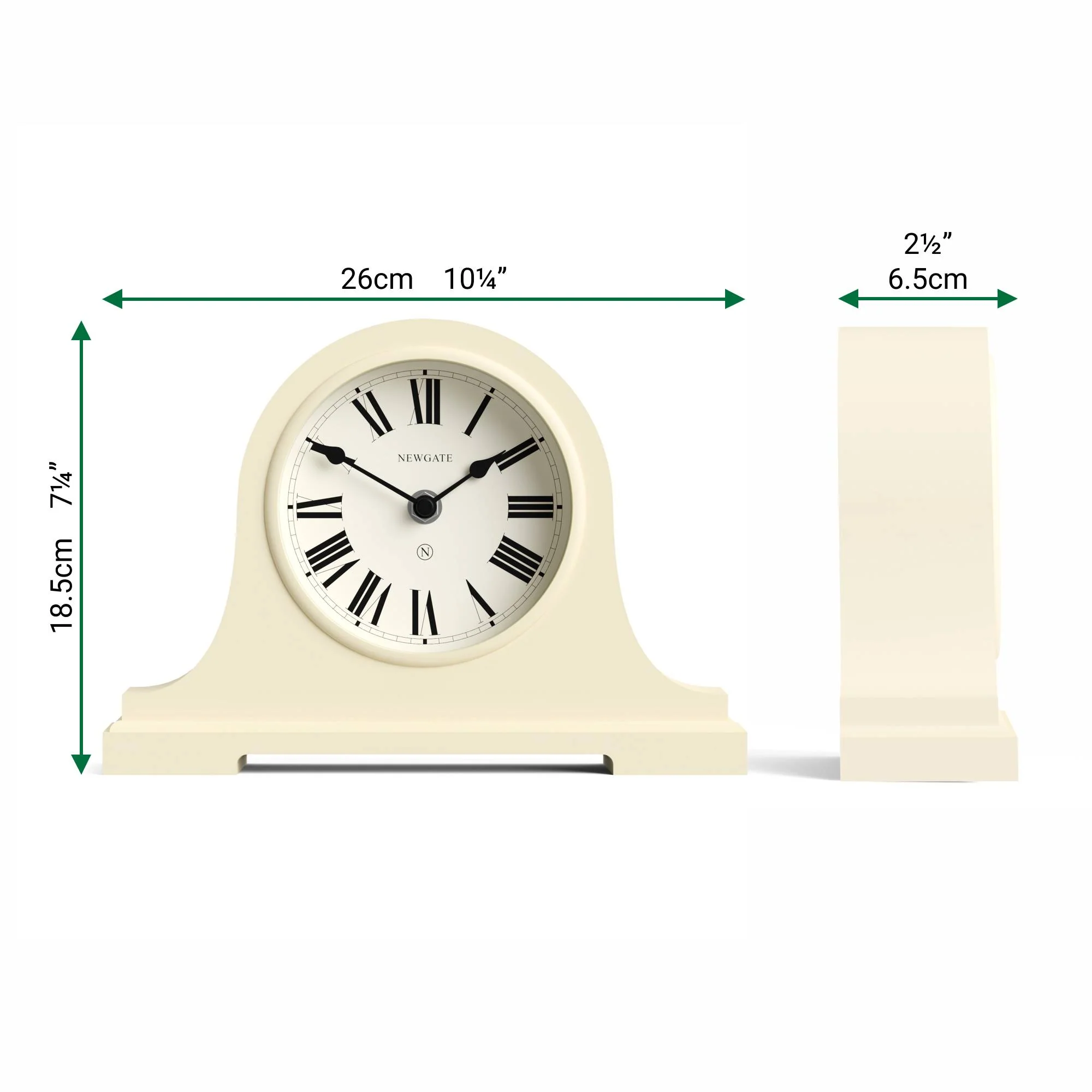 Newgate Broadway mantel clock in cream - Image 4