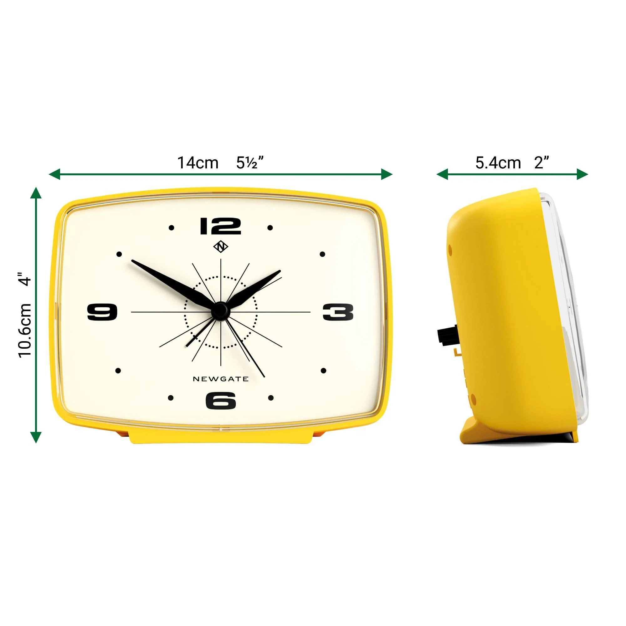 Newgate Brooklyn alarm clock in yellow - Image 4