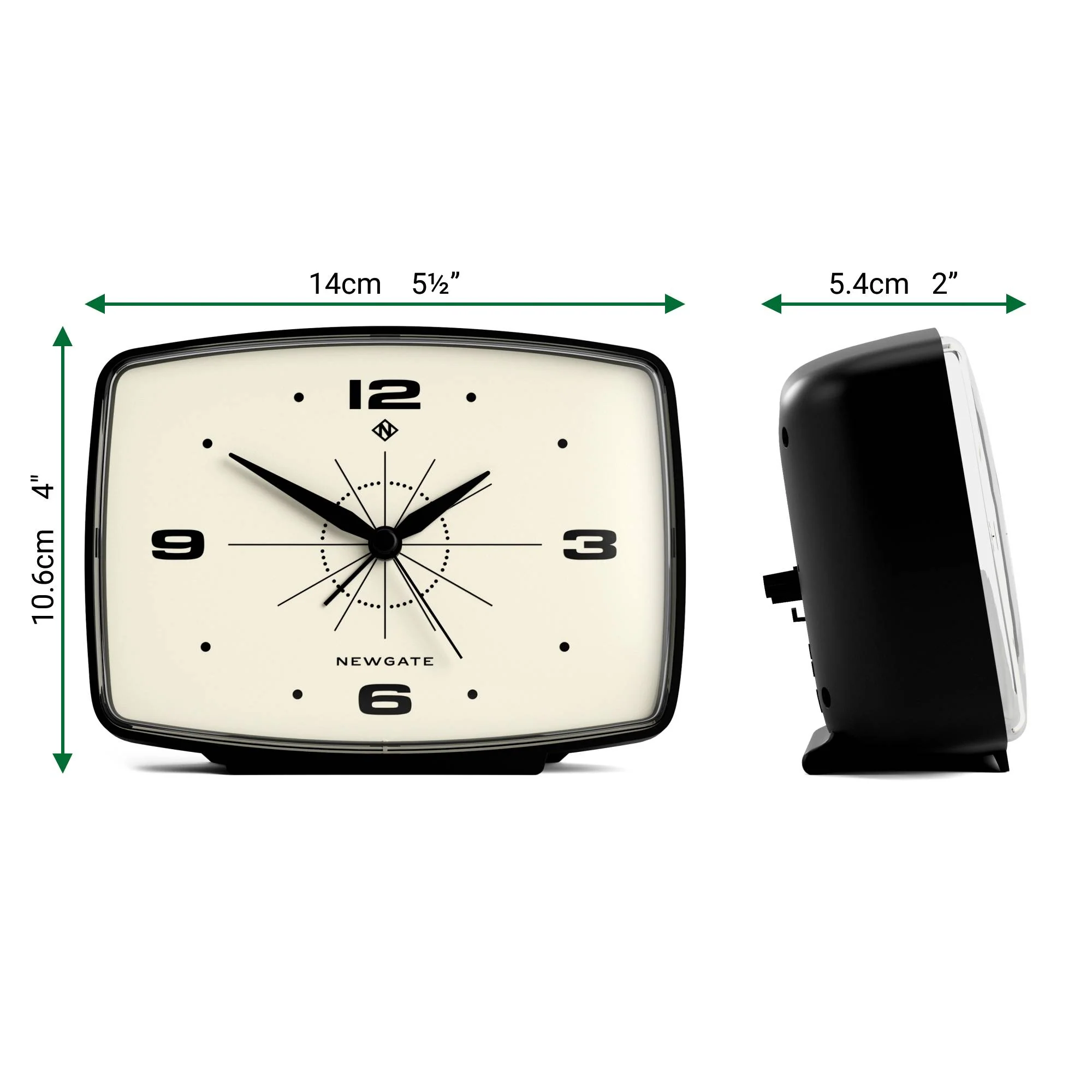 Newgate Brooklyn alarm clock in black - Image 4