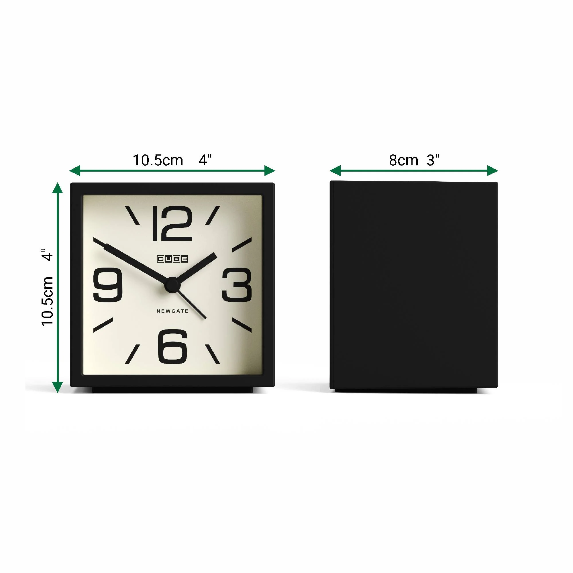 Newgate Cube alarm clock in black - Image 4