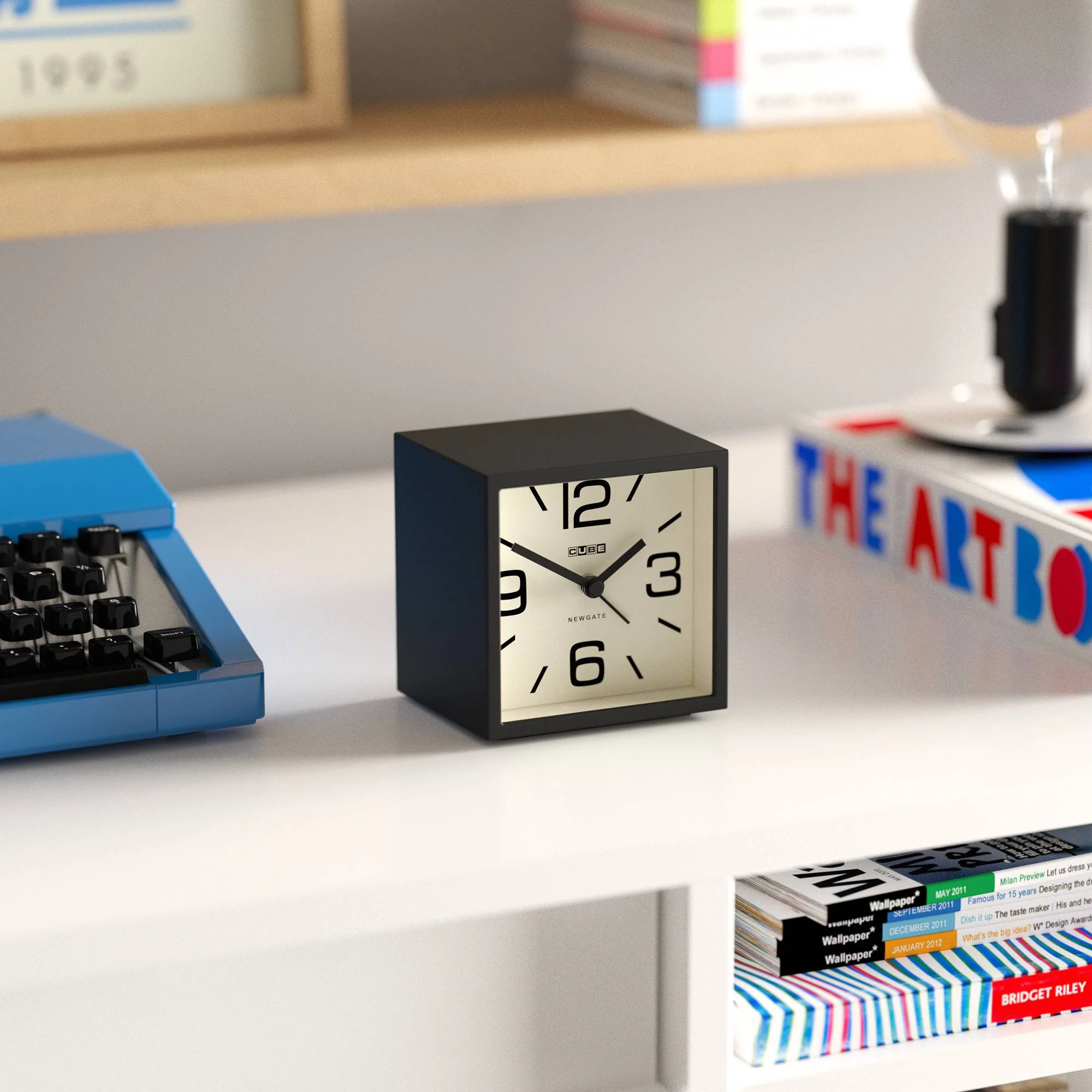 Newgate Cube alarm clock in black - Image 5