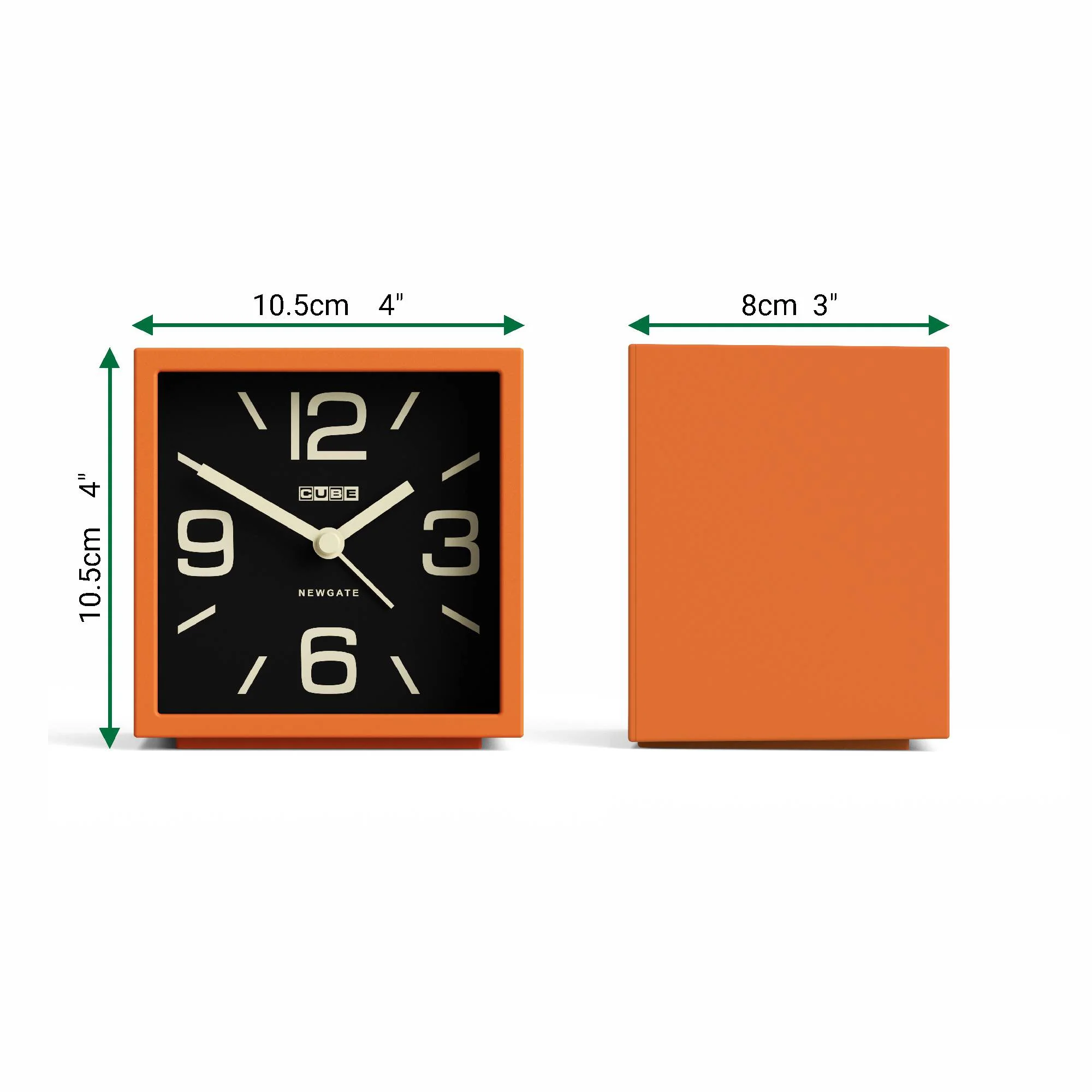 Newgate Cube alarm clock in orange - Image 4