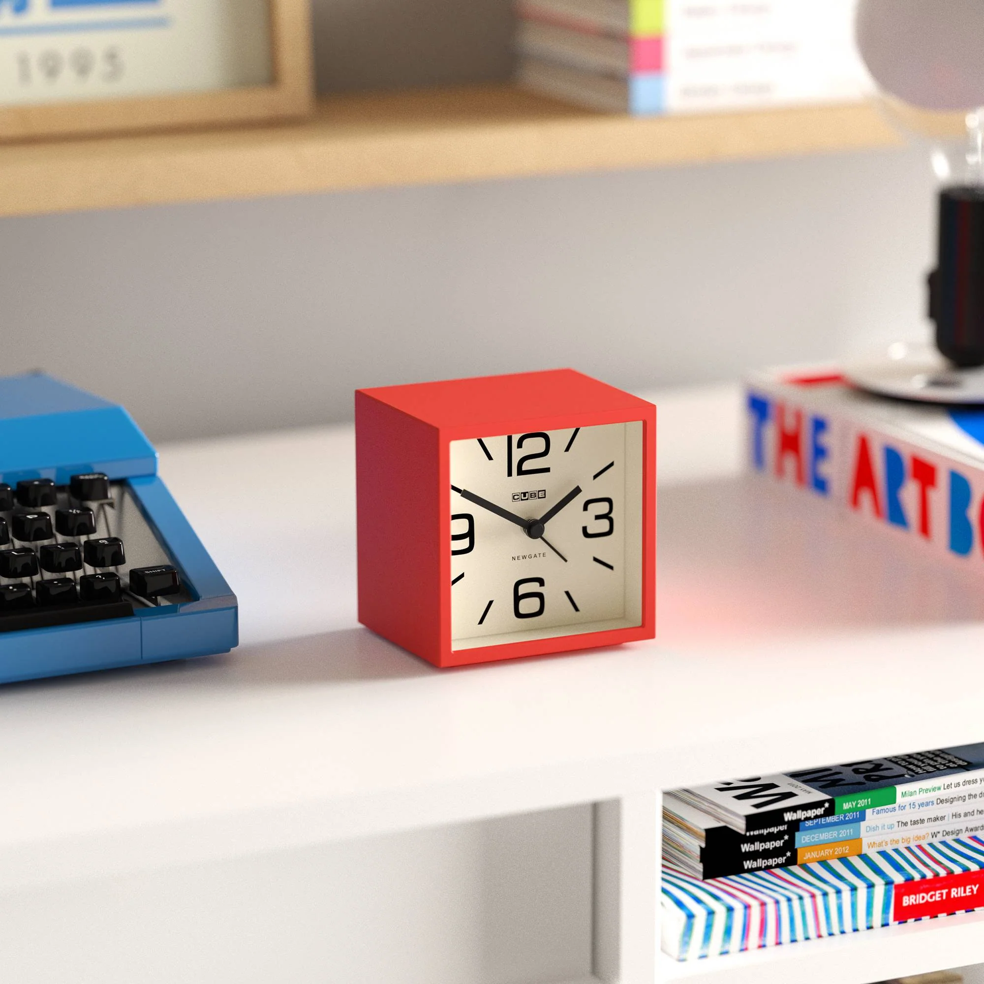 Newgate Cube alarm clock in red - Image 5