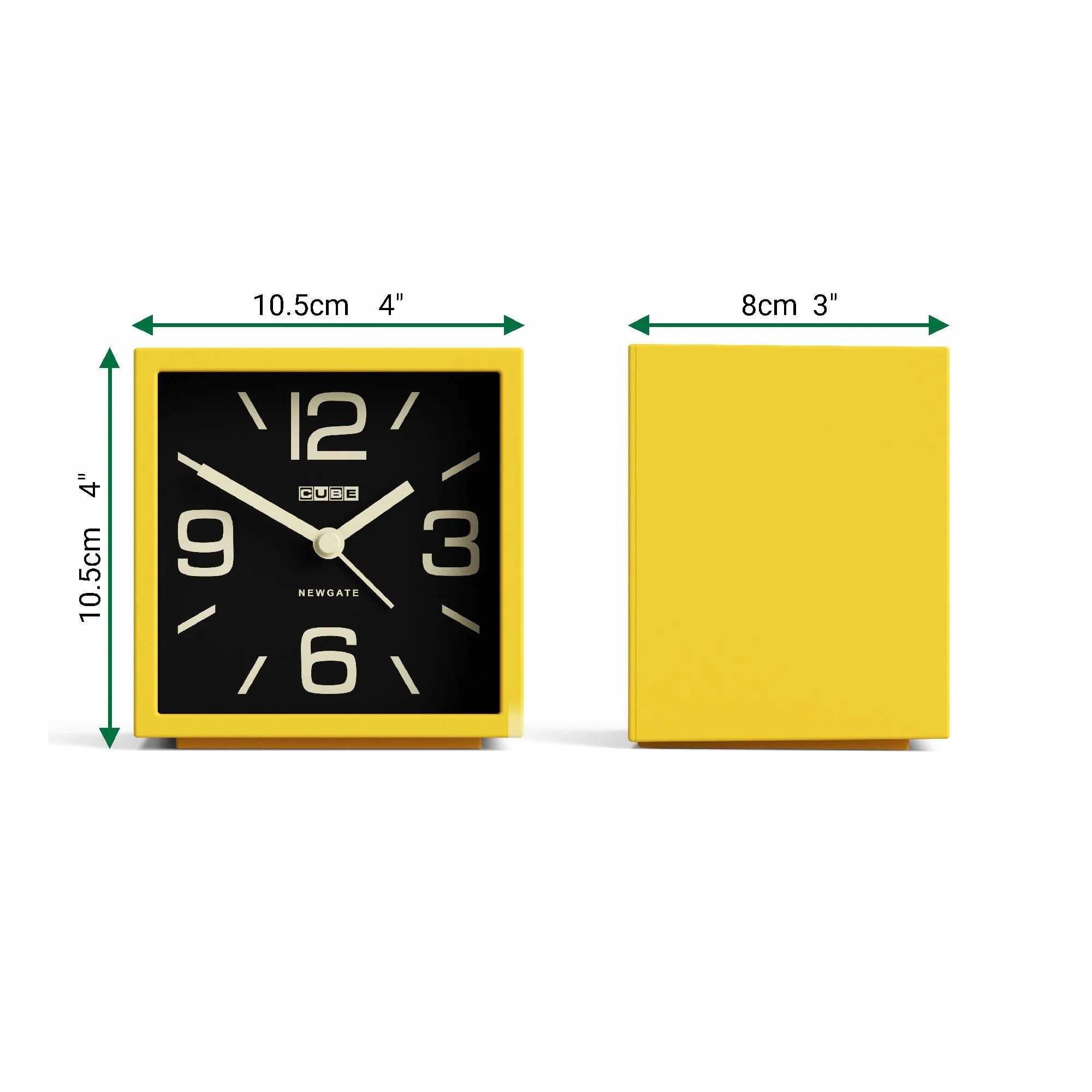 Newgate Cube alarm clock in yellow - Image 4