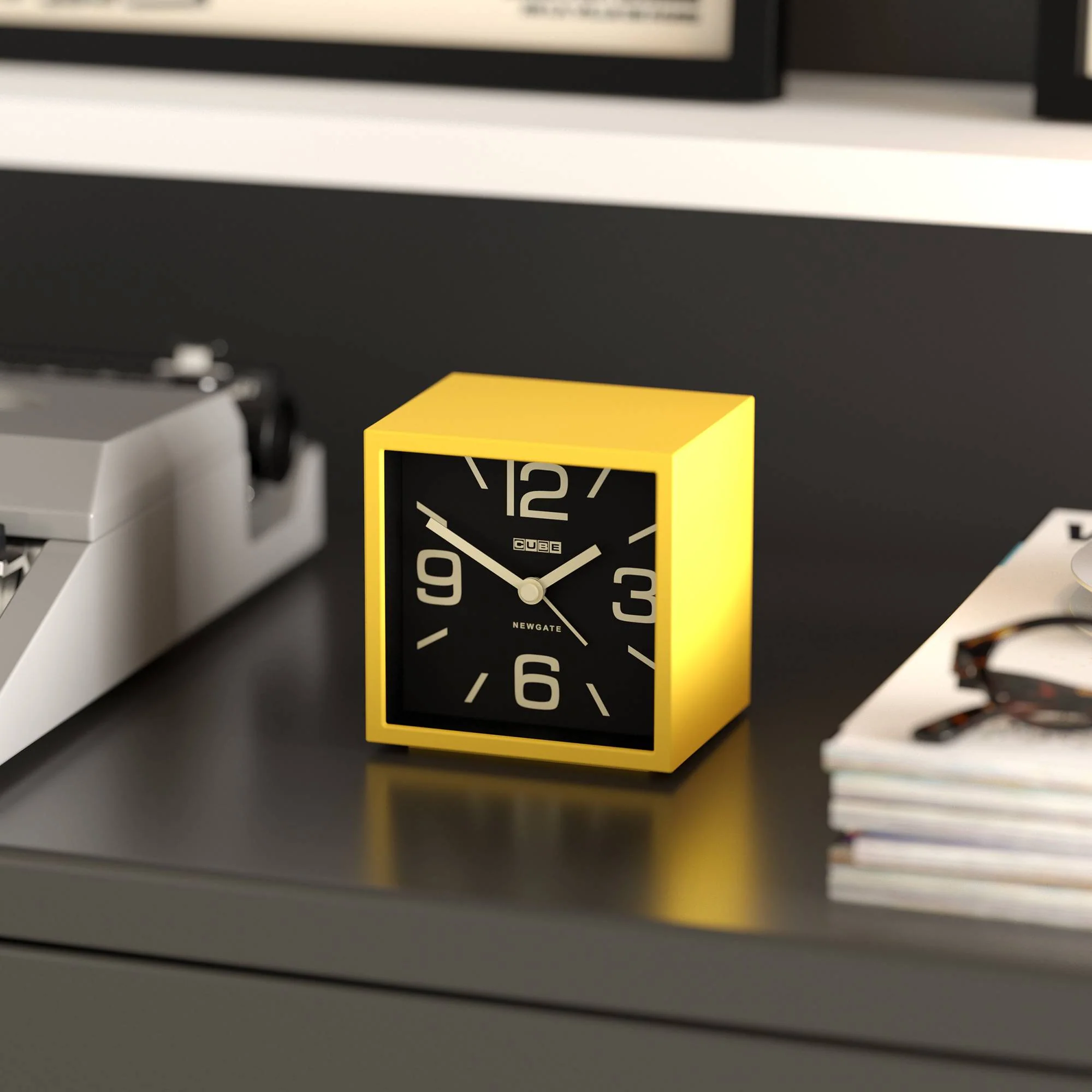Newgate Cube alarm clock in yellow - Image 5