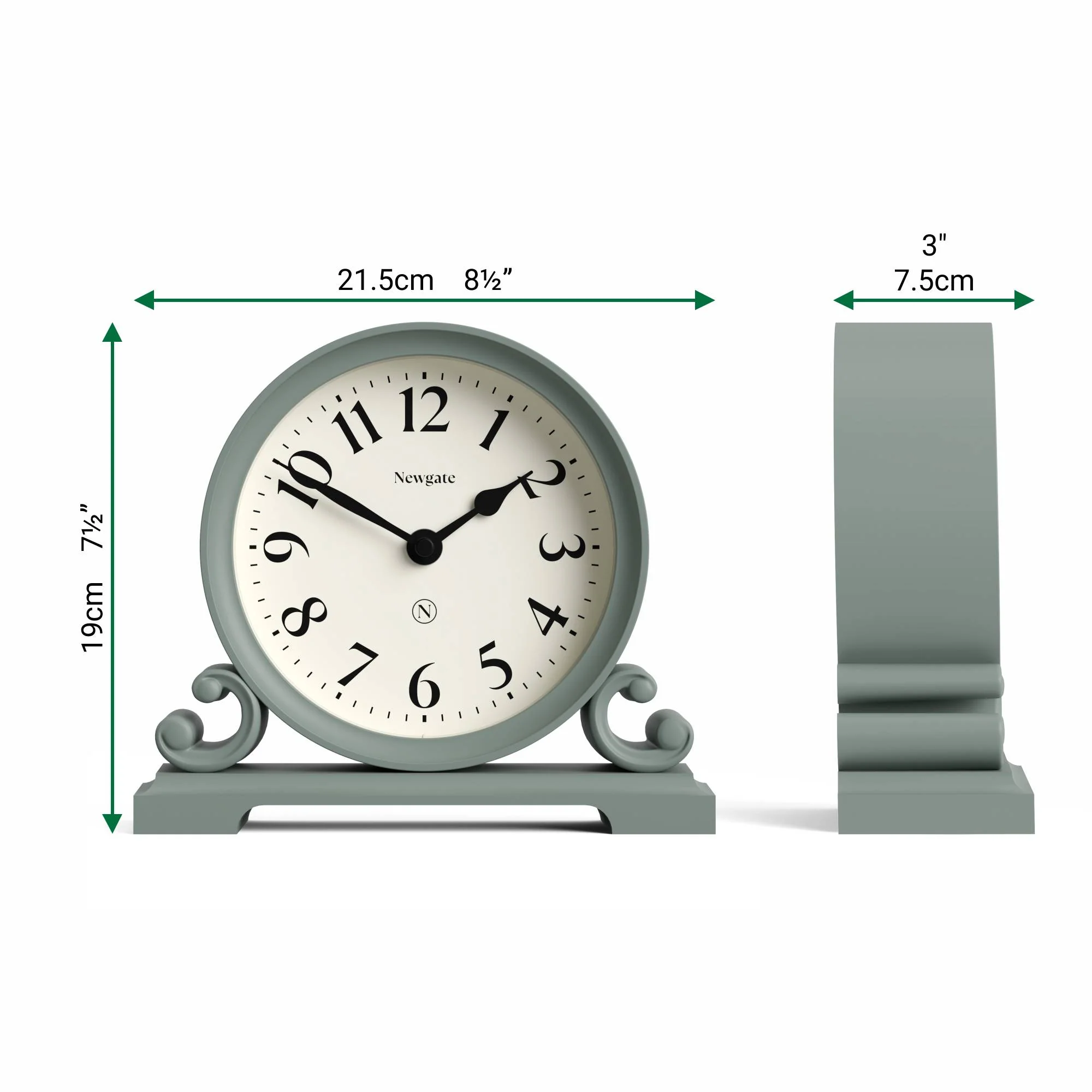 Newgate Divisadero mantel clock in asparagus green - Image 4