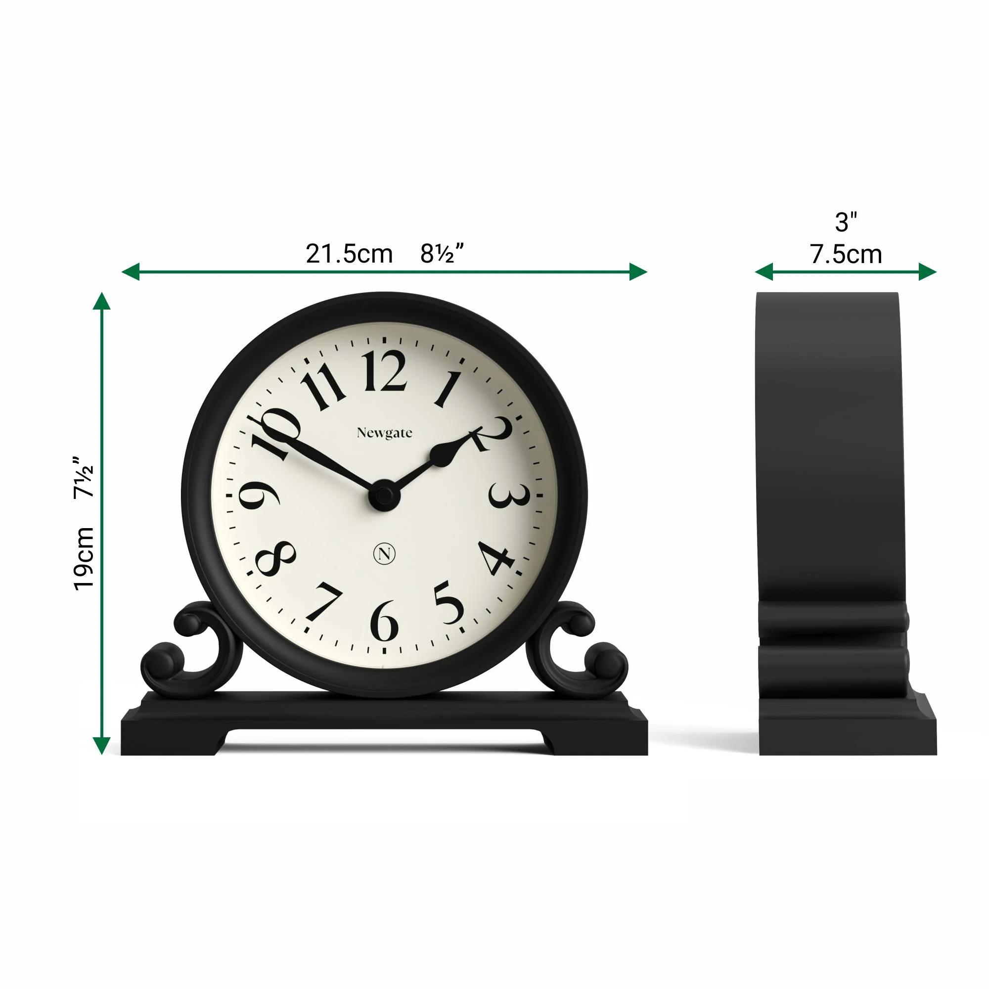 Newgate Divisadero mantel clock in black - Image 4