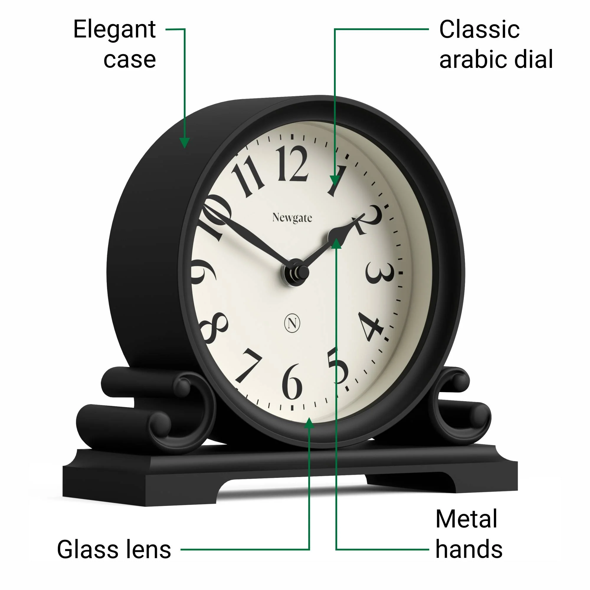 Newgate Divisadero mantel clock in black - Image 6