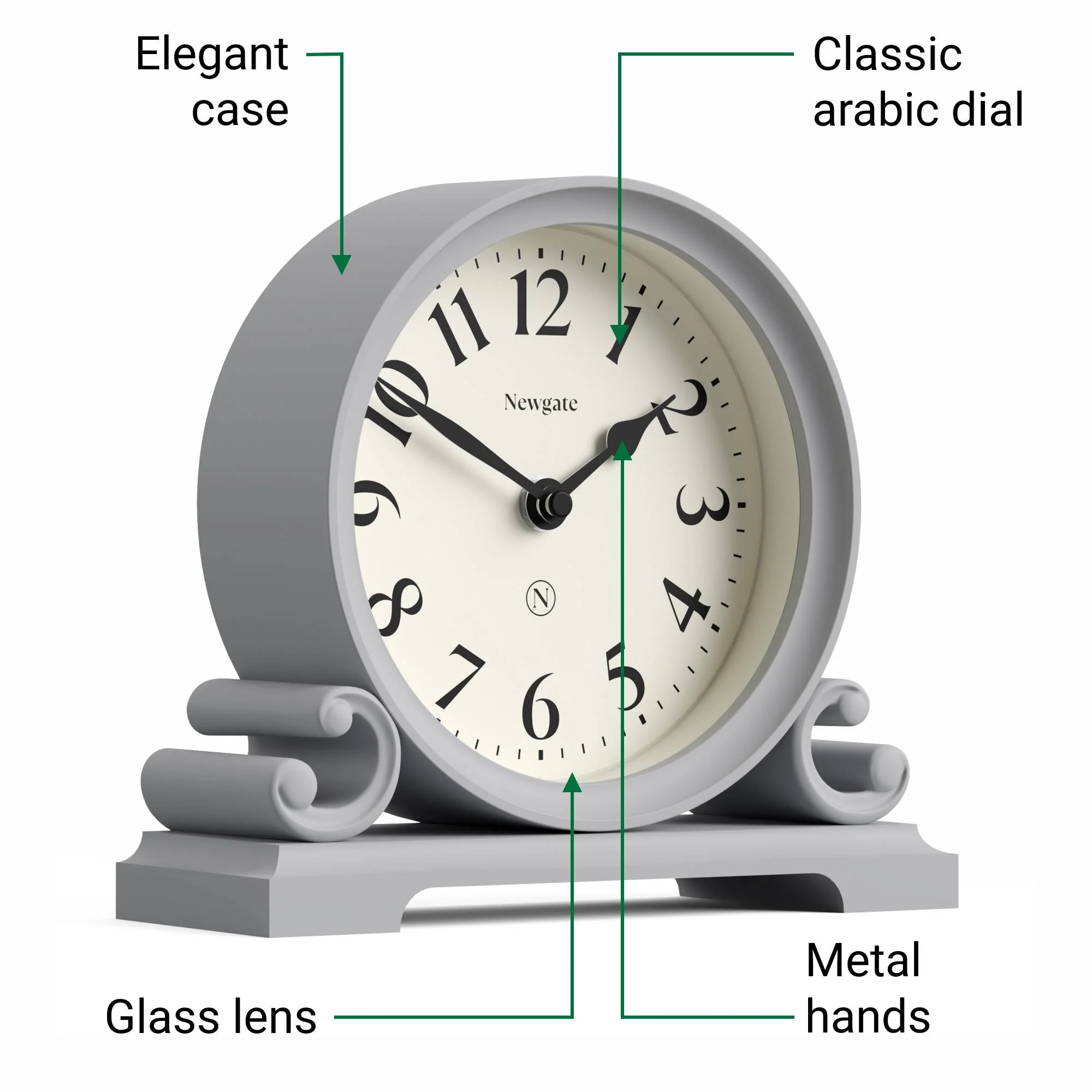 Newgate Divisadero mantel clock in grey - Image 6