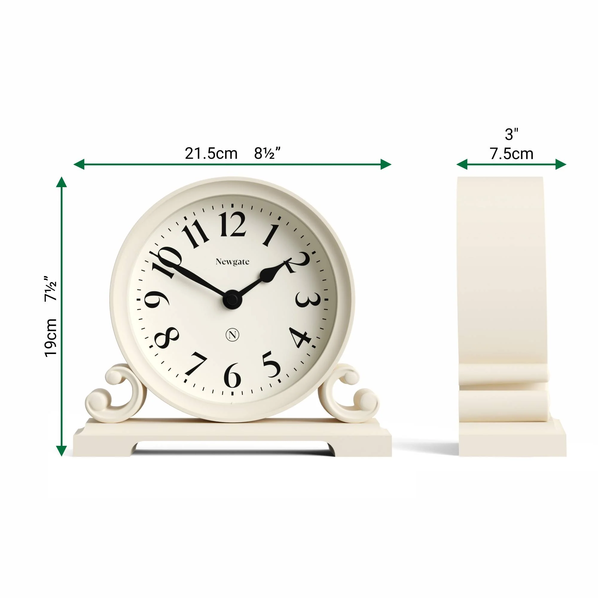 Newgate Divisadero mantel clock in cream - Image 4