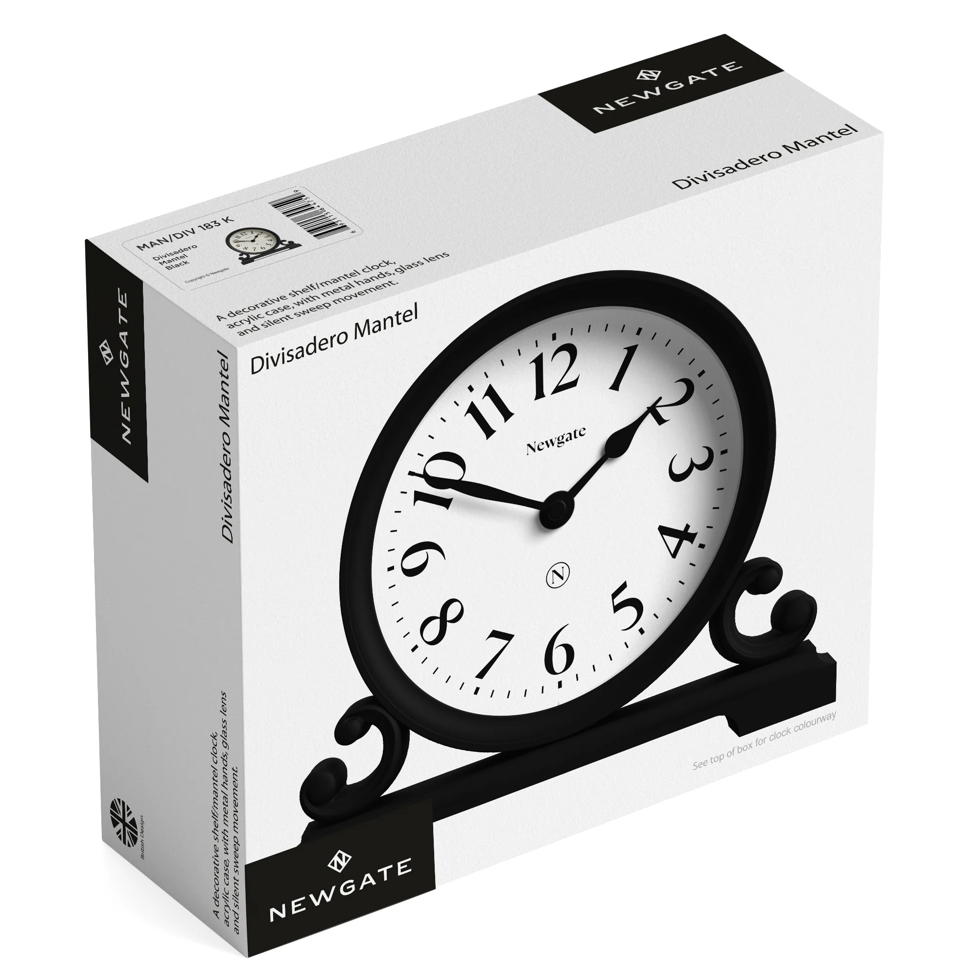 Newgate Divisadero mantel clock in cream - Image 8