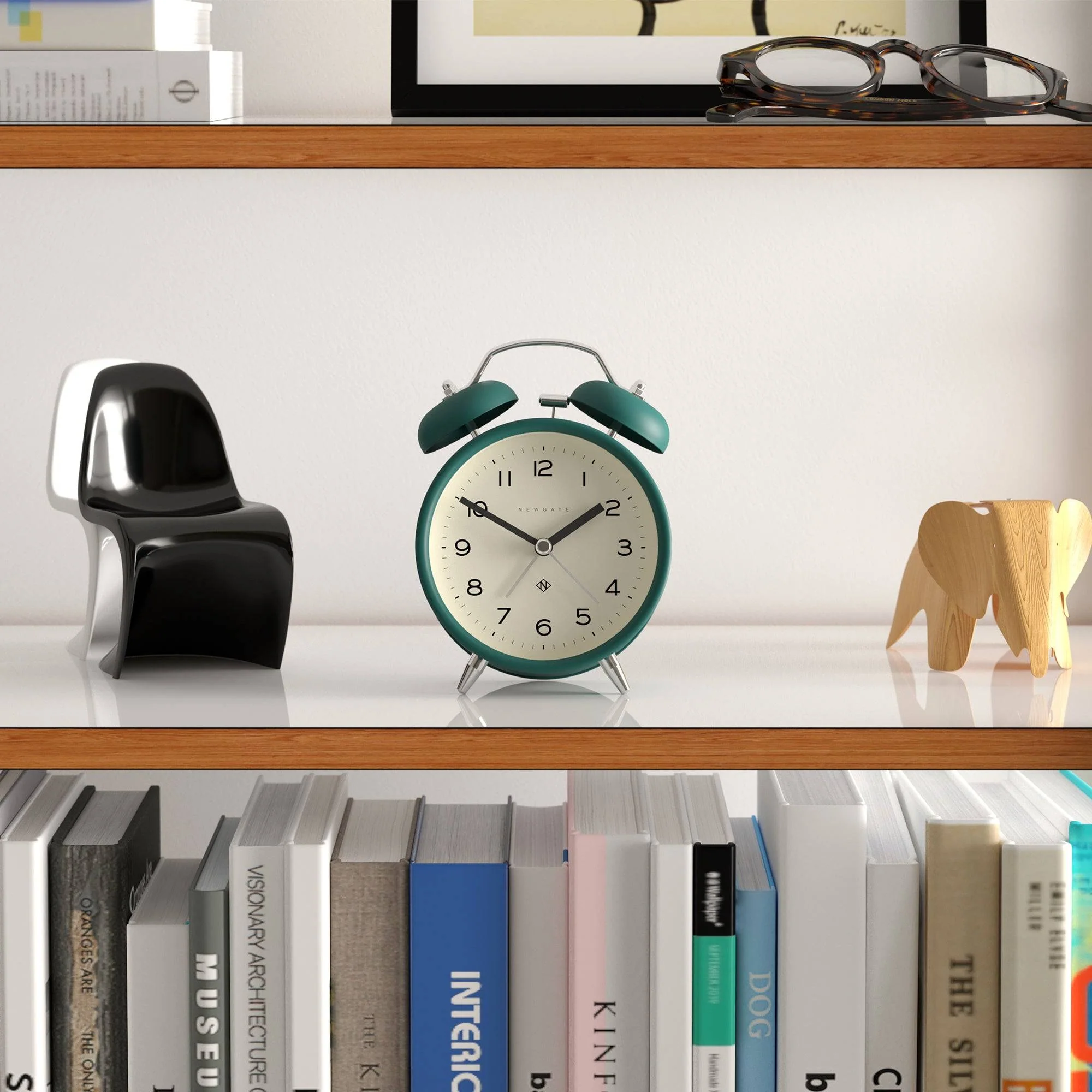 Newgate Charlie Bell alarm clock in eden green - Image 3