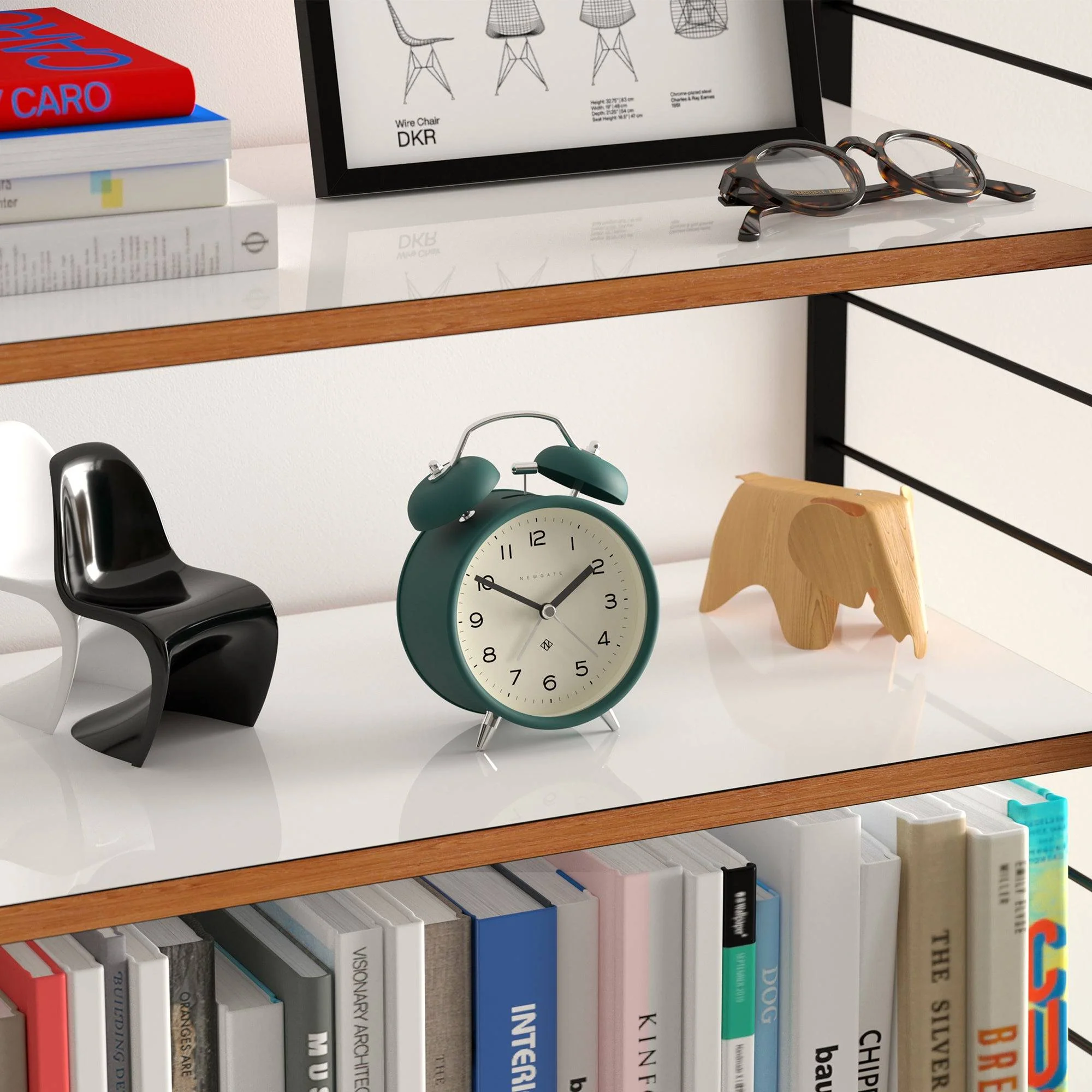 Newgate Charlie Bell alarm clock in eden green - Image 5