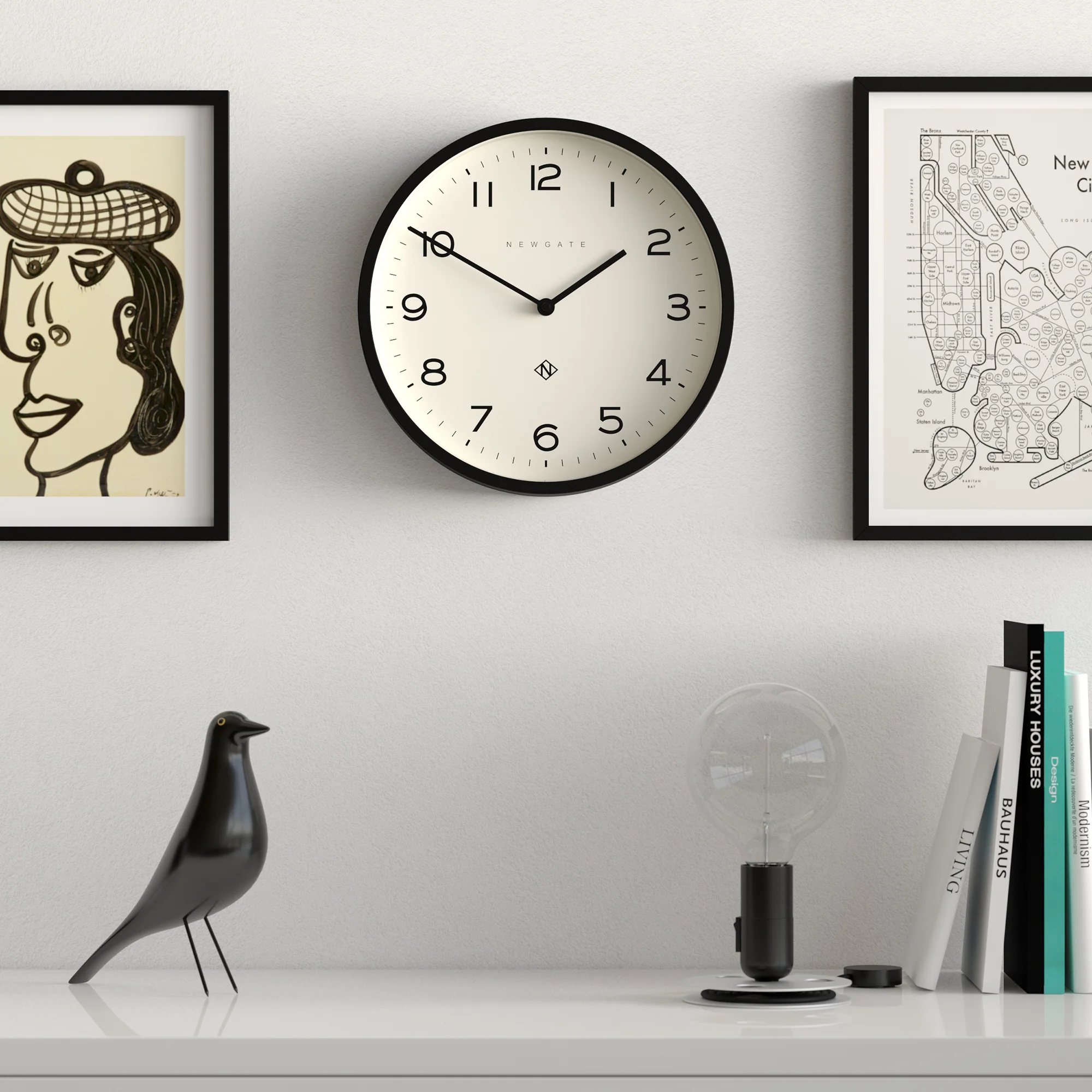 Newgate Echo Number Four wall clock in black - Image 3