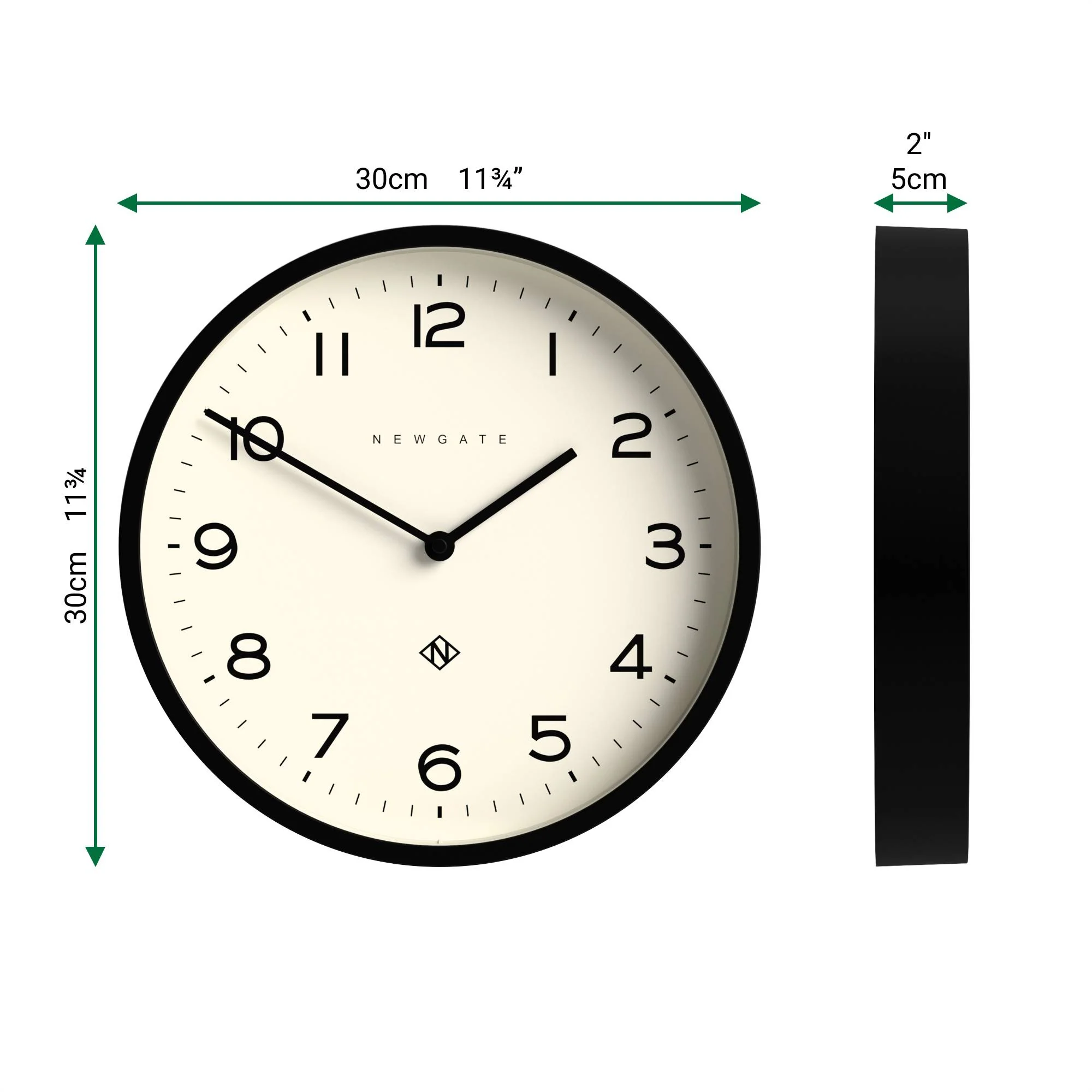Newgate Echo Number Four wall clock in black - Image 4