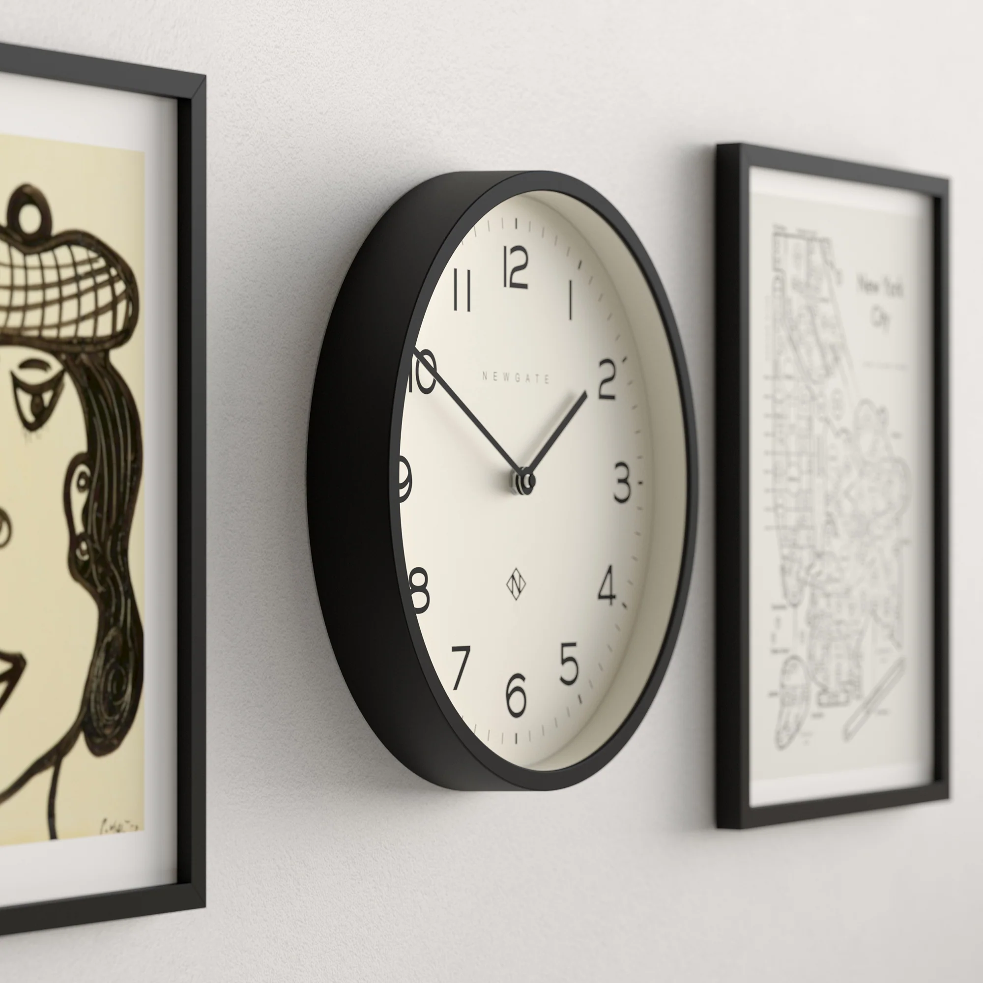 Newgate Echo Number Four wall clock in black - Image 5
