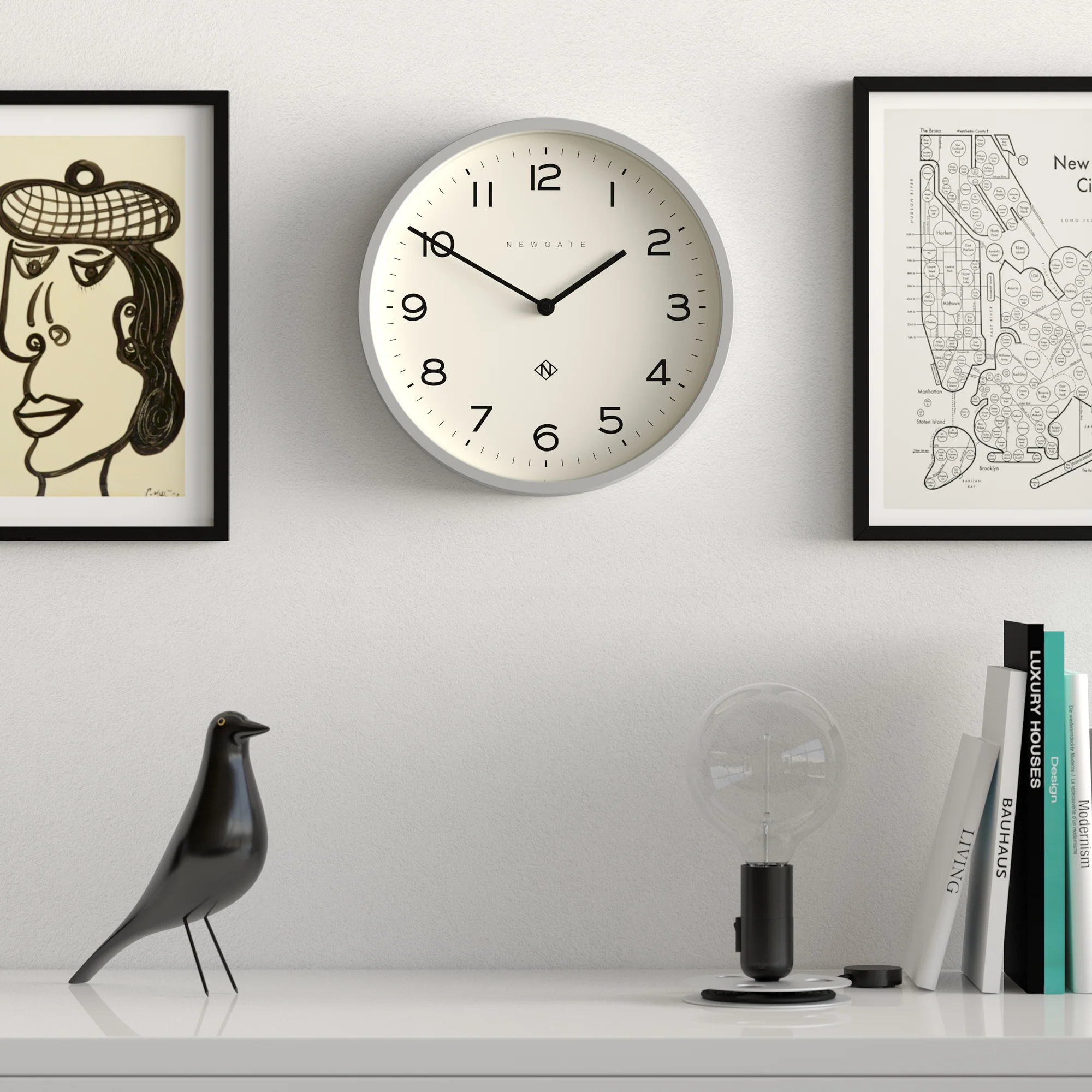 Newgate Echo Number Four wall clock in grey - Image 3