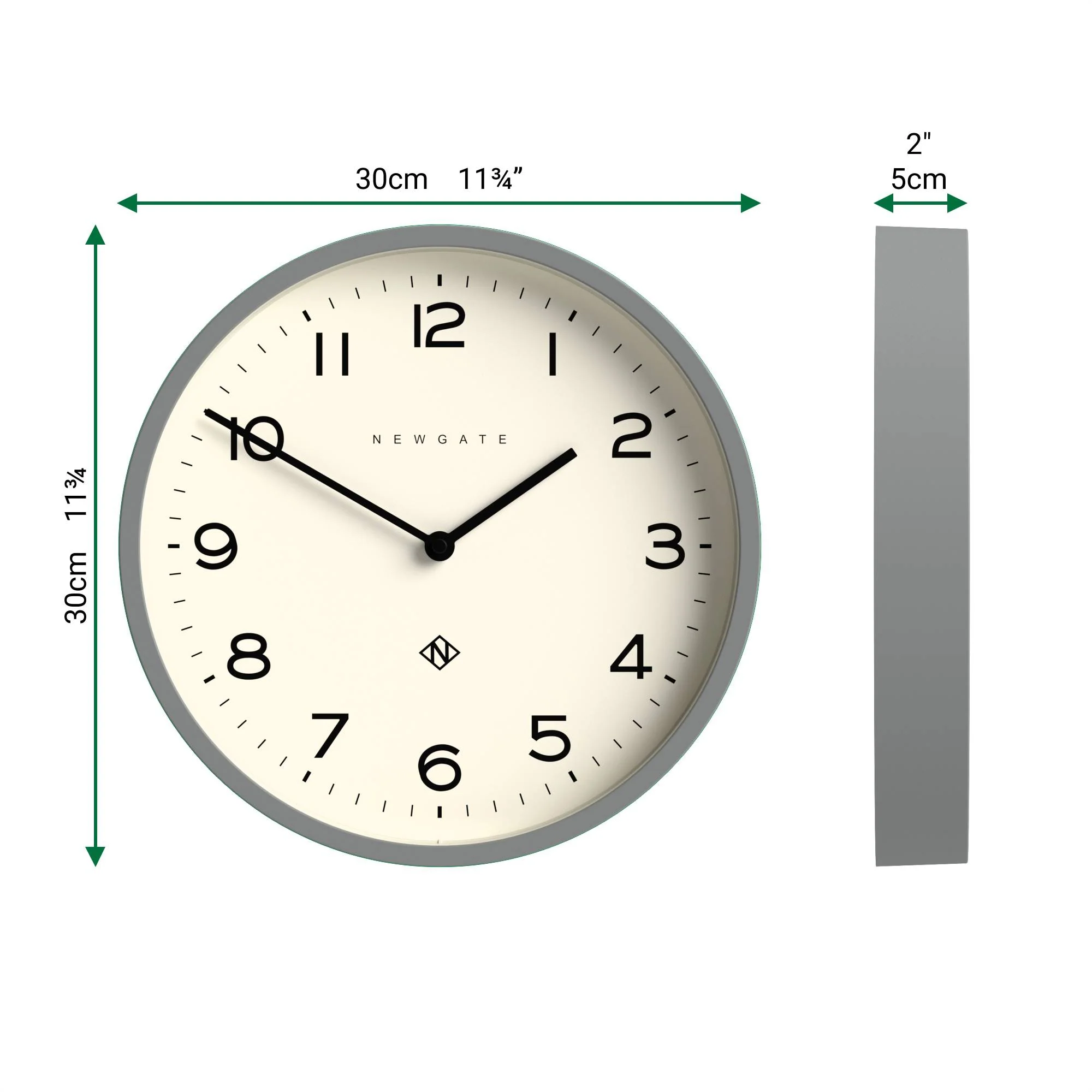 Newgate Echo Number Four wall clock in grey - Image 4