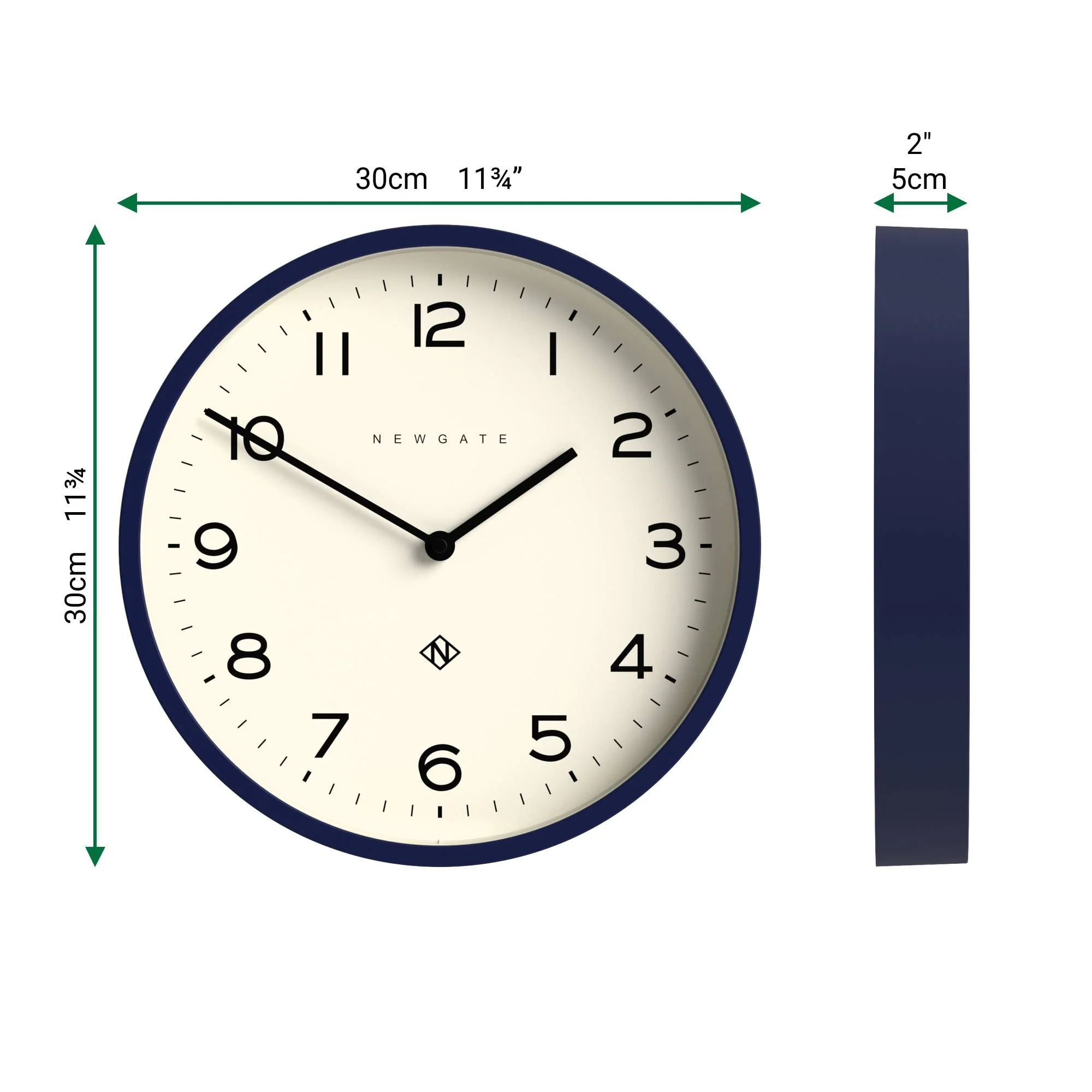 Newgate Echo Number Four wall clock in midnight blue - Image 4