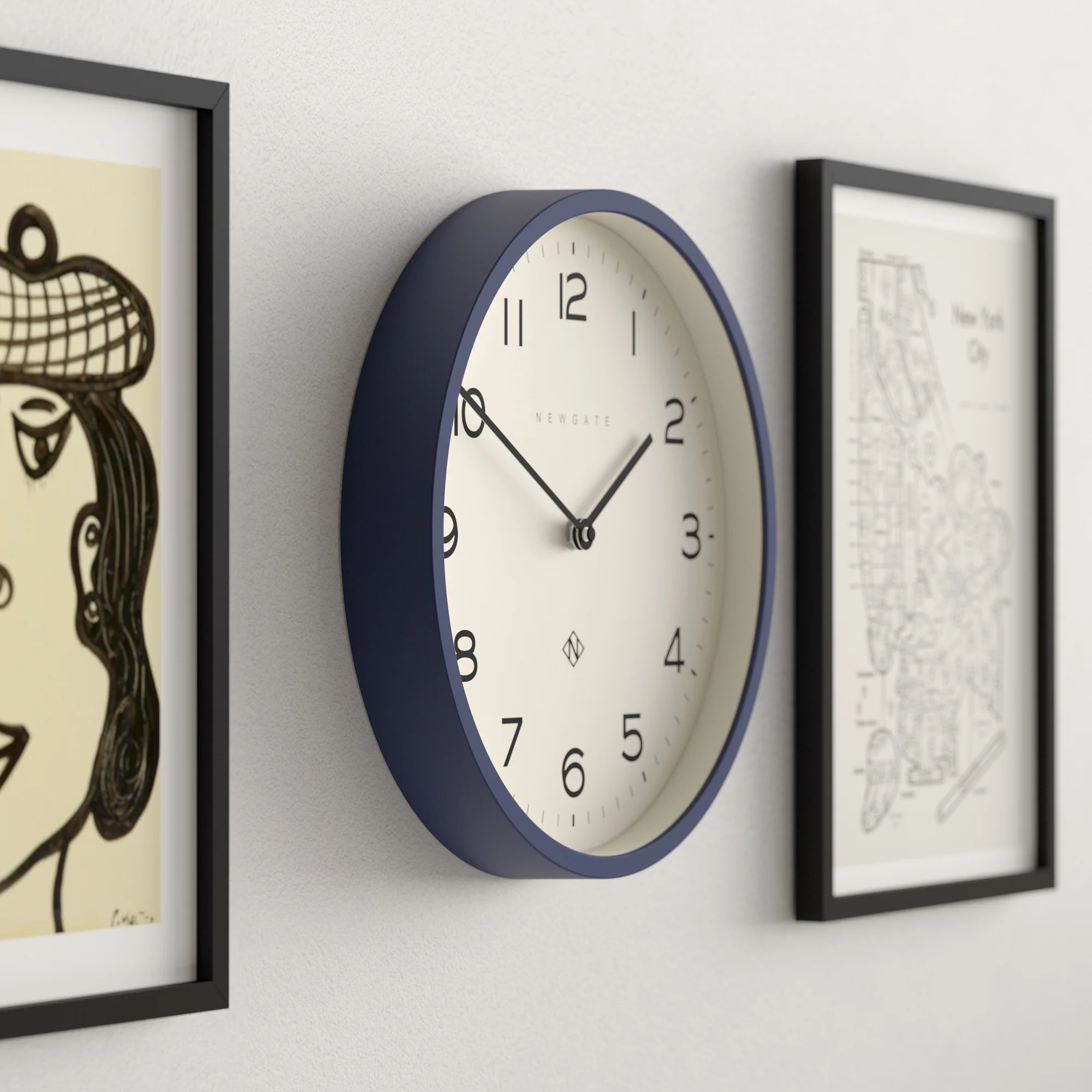 Newgate Echo Number Four wall clock in midnight blue - Image 5