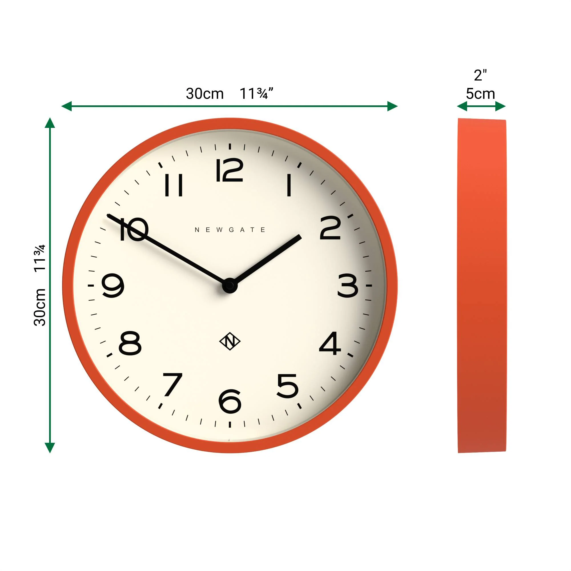 Newgate Echo Number Four wall clock in orange - Image 4