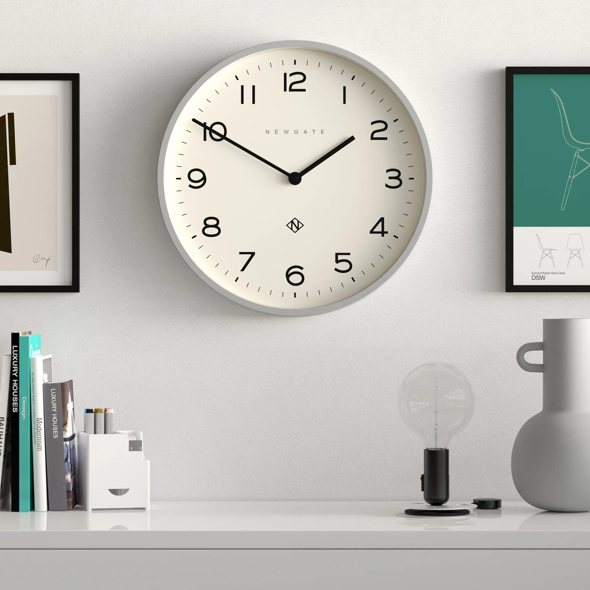 Newgate Echo Number Two wall clock in grey - Image 3