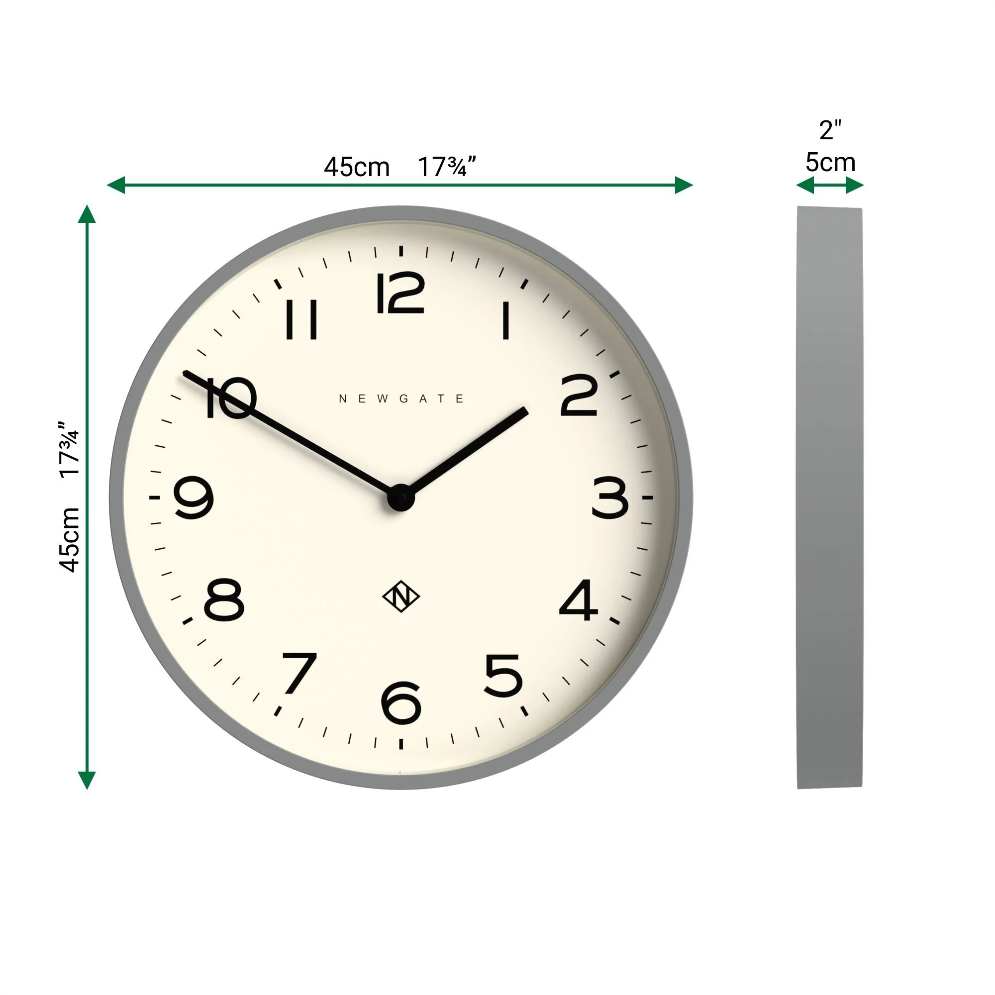 Newgate Echo Number Two wall clock in grey - Image 4