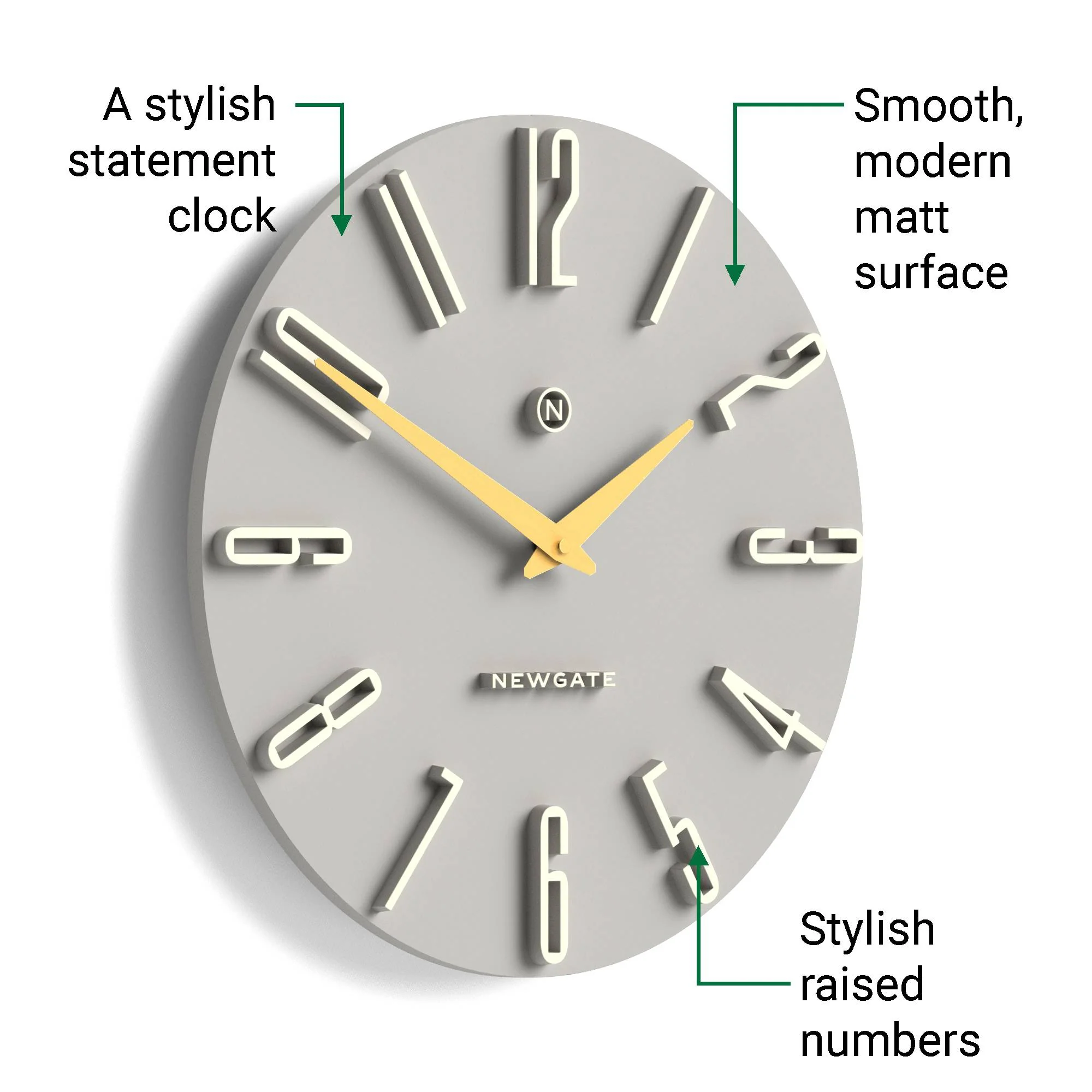 Newgate Empire State wall clock in grey - Image 6