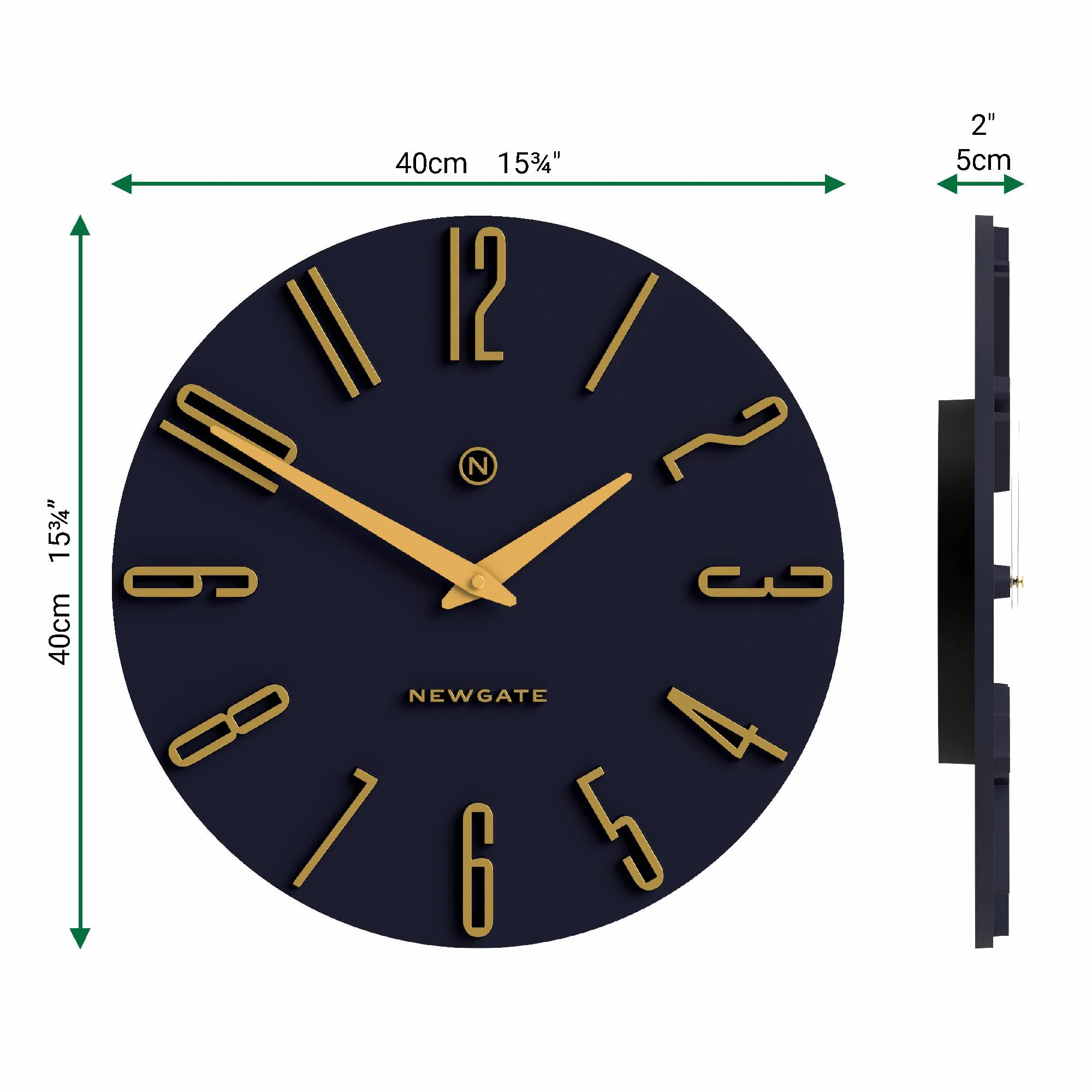 Newgate Empire State wall clock in petrol blue - Image 4