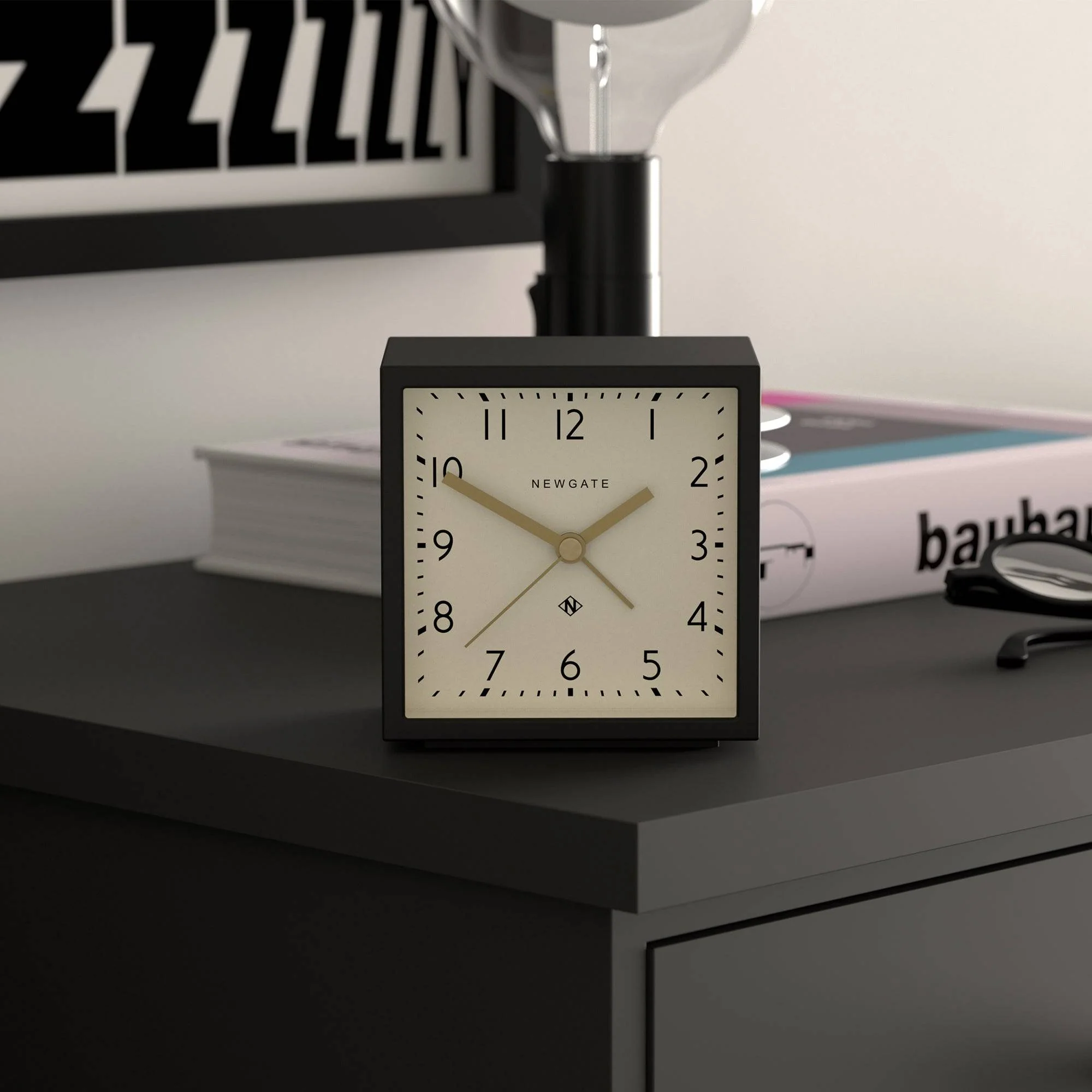 Newgate Equinox alarm clock in black - Image 3