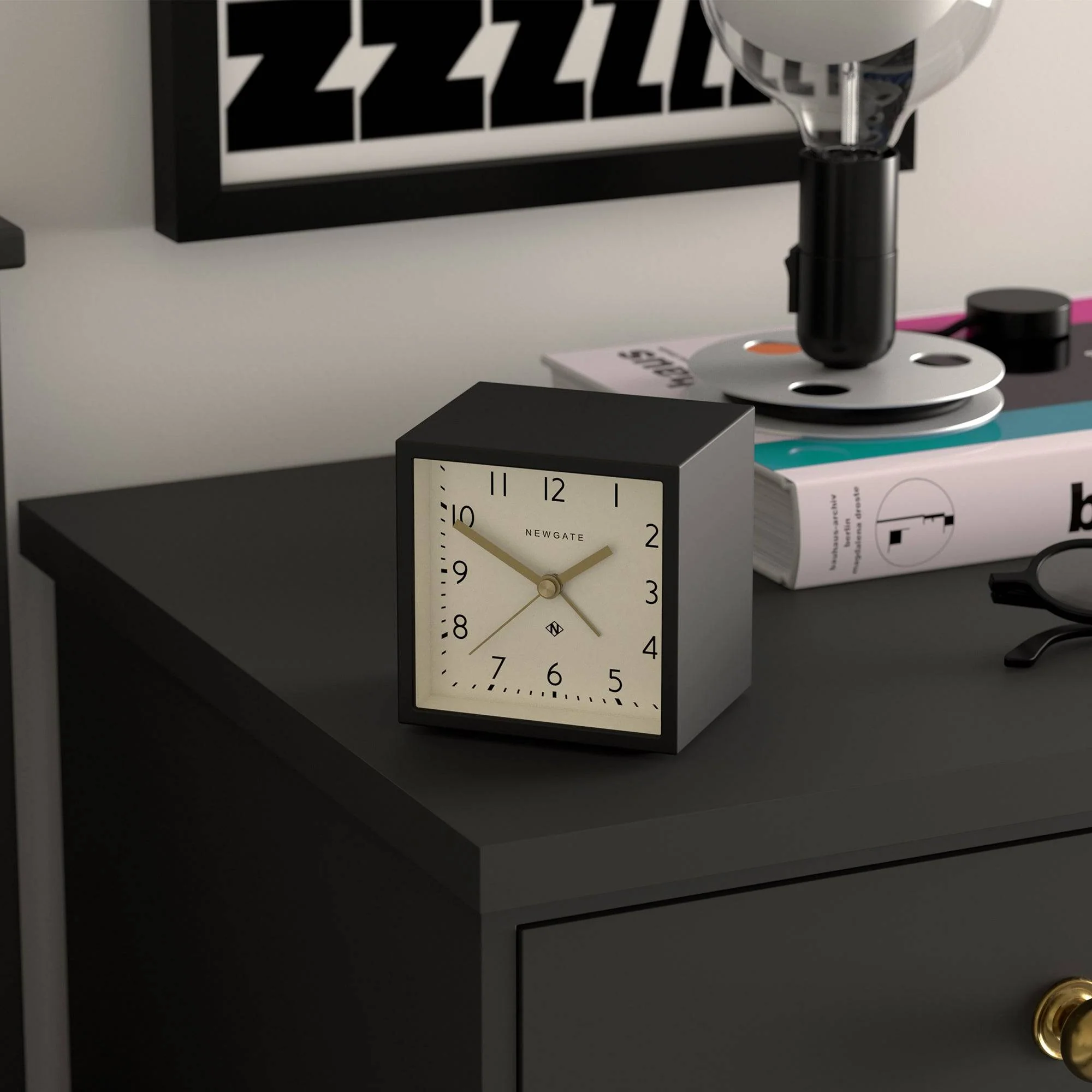 Newgate Equinox alarm clock in black - Image 5