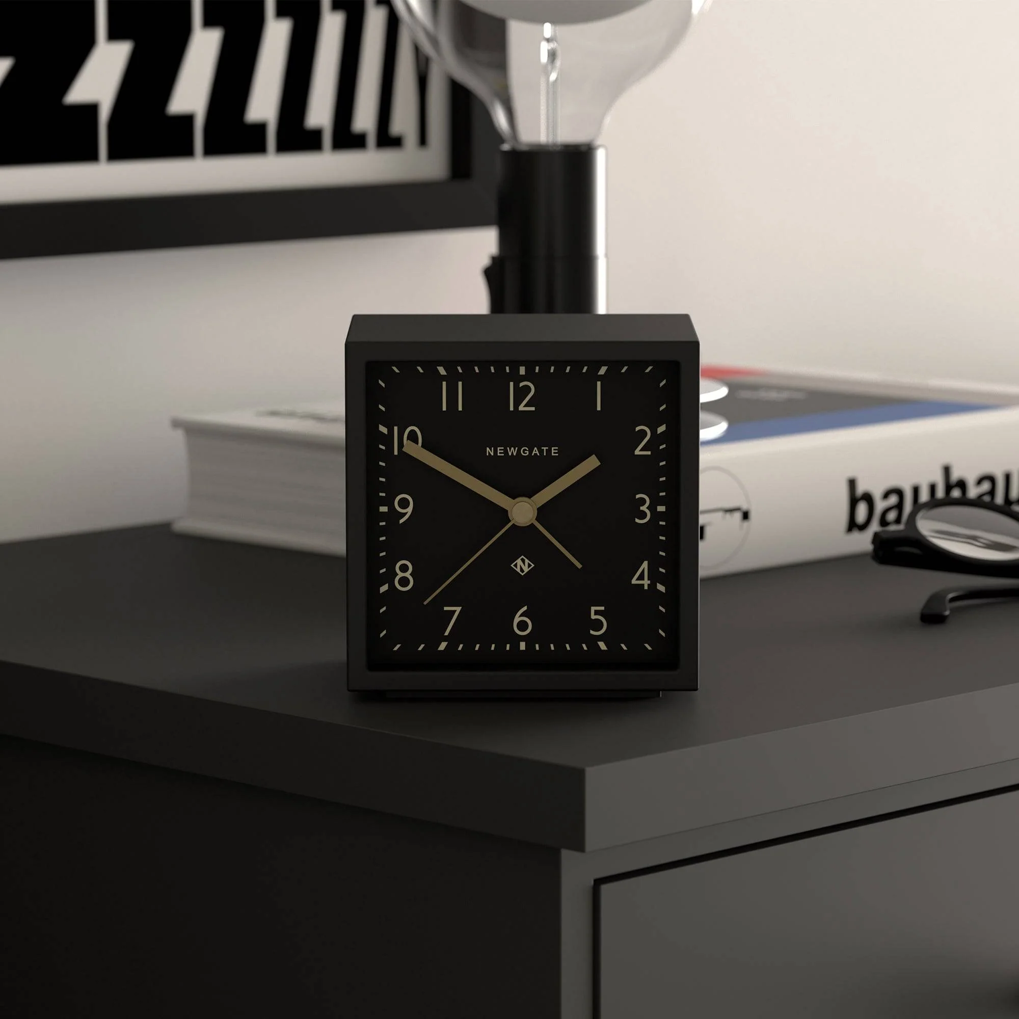Newgate Equinox alarm clock in black - Image 3