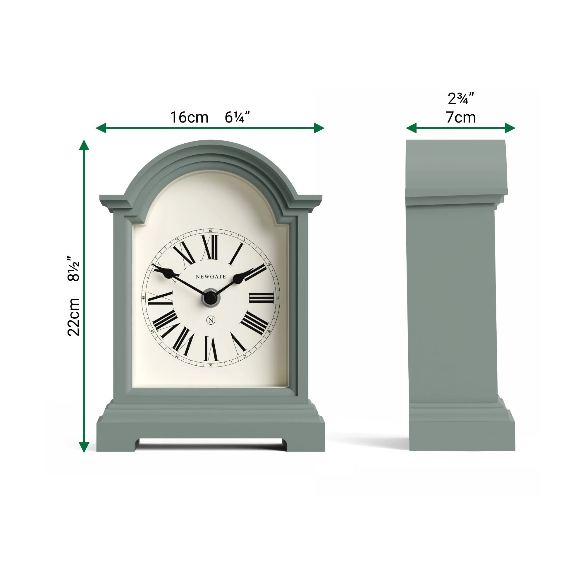 Newgate Fillmore mantel clock in asparagus green - Image 4