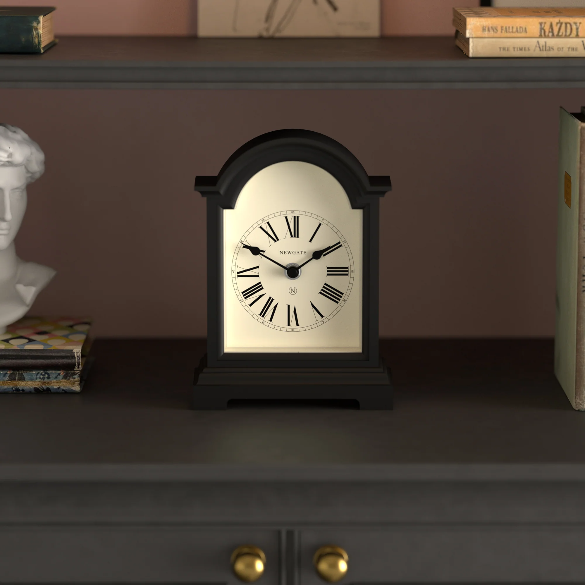 Newgate Fillmore mantel clock in black - Image 3