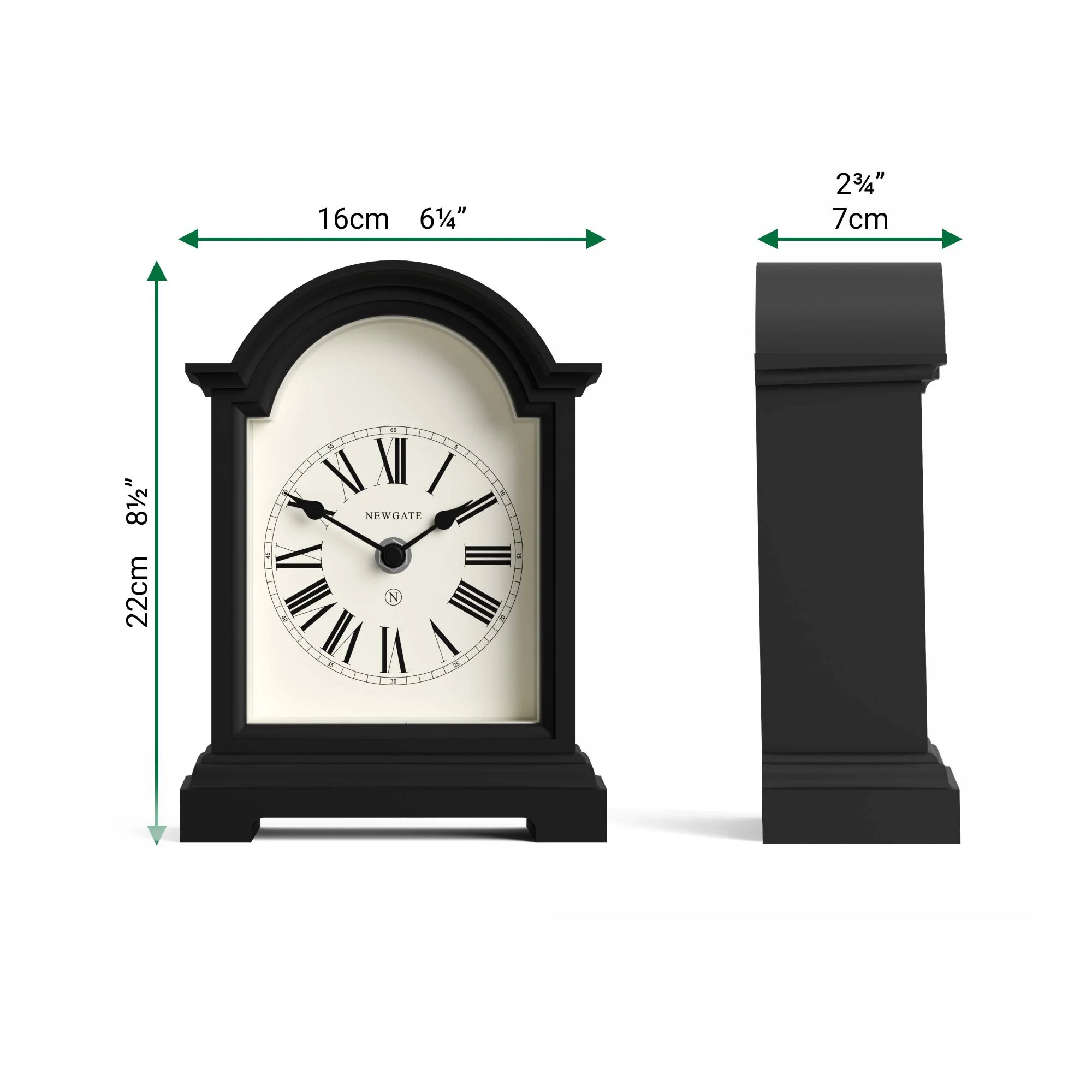 Newgate Fillmore mantel clock in black - Image 4