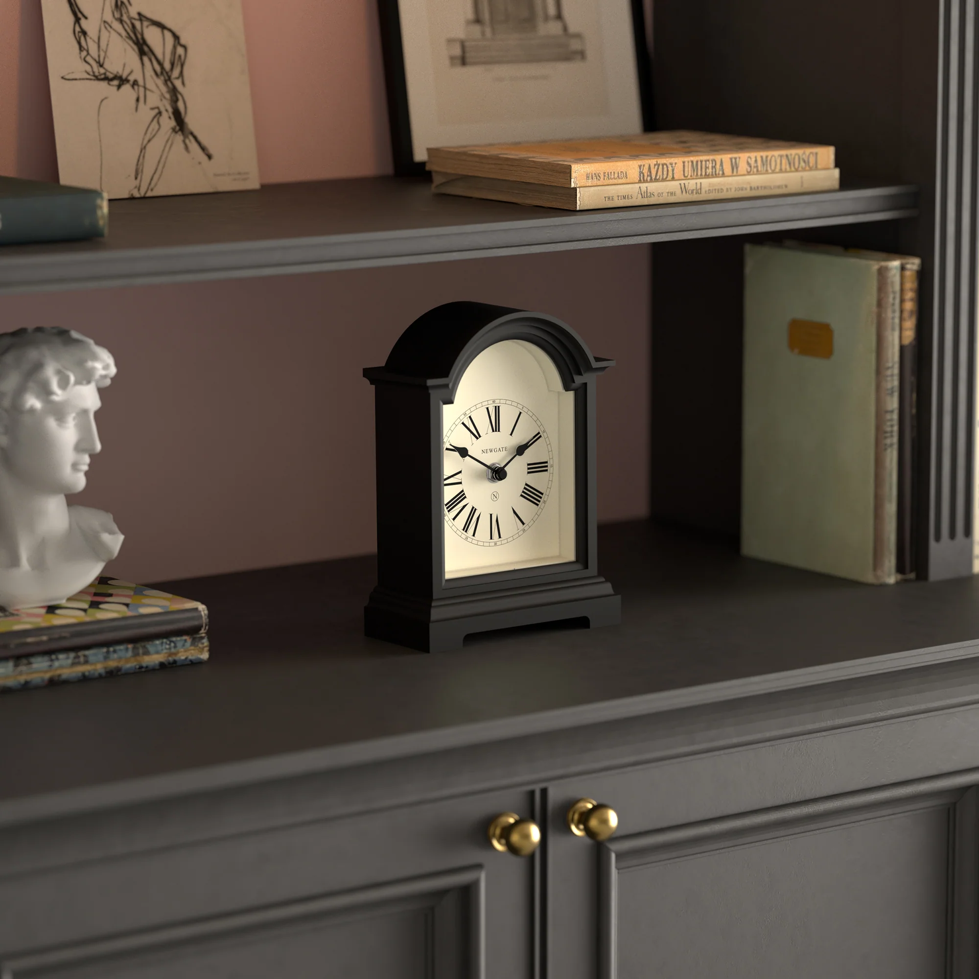 Newgate Fillmore mantel clock in black - Image 5