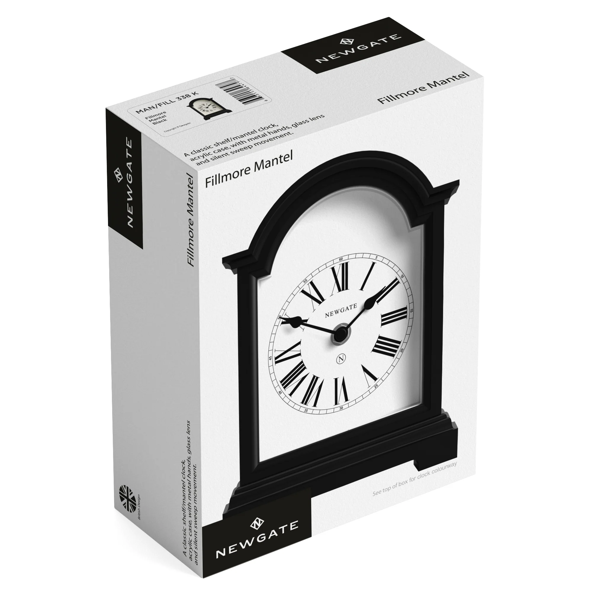 Newgate Fillmore mantel clock in cream - Image 8