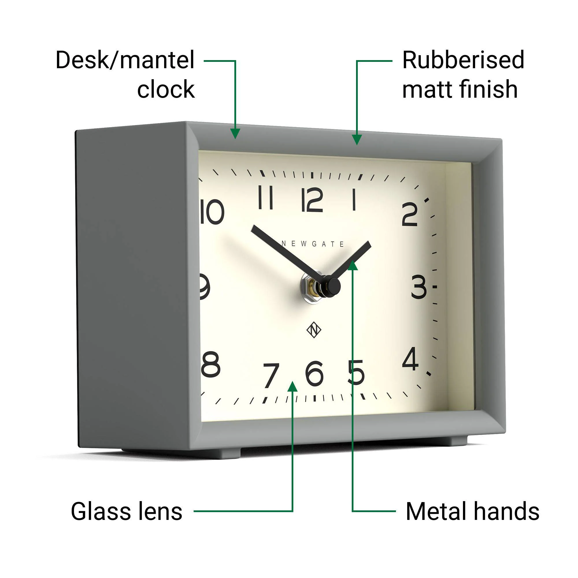 Newgate Henry mantel clock in posh grey - Image 6