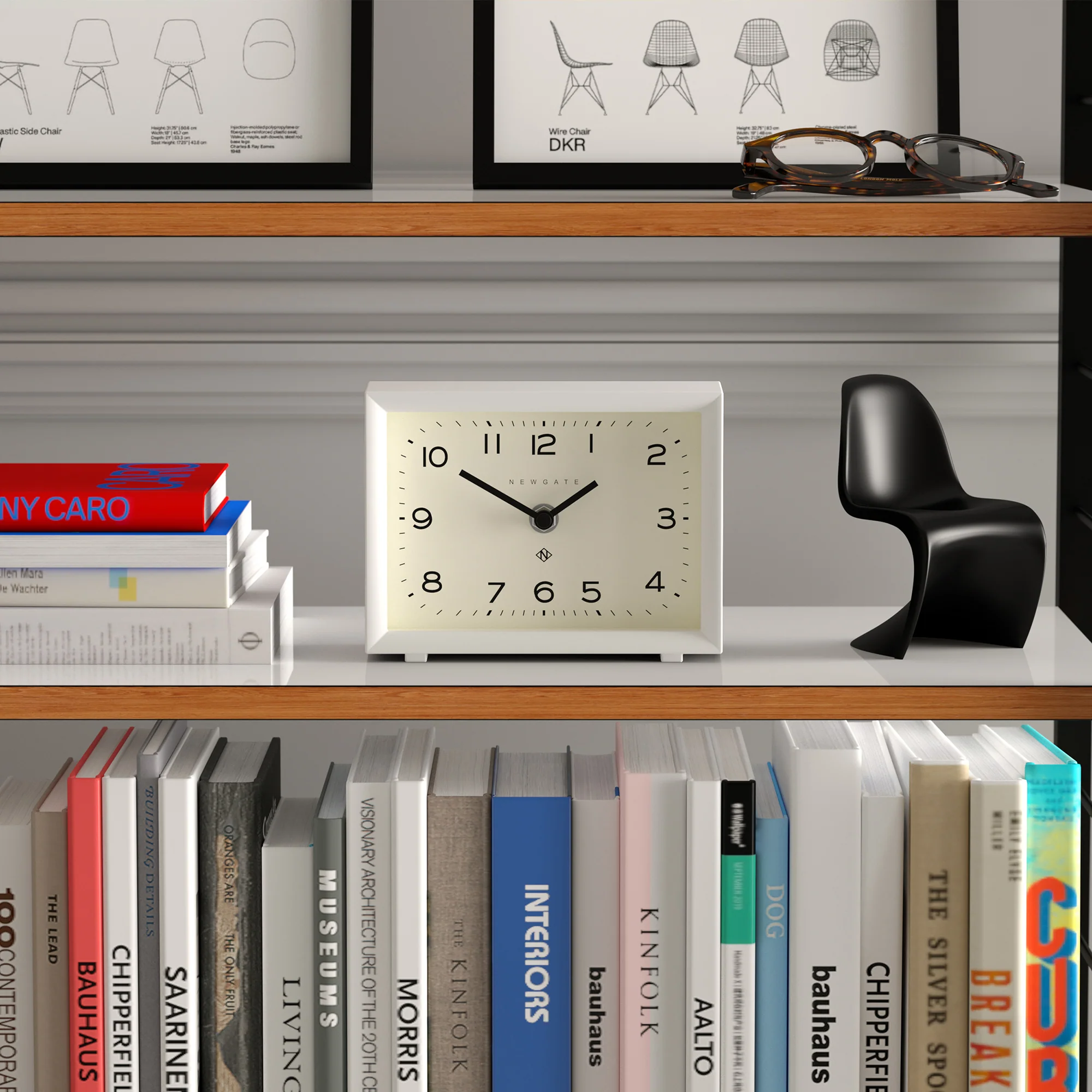 Newgate Henry mantel clock in white - Image 3