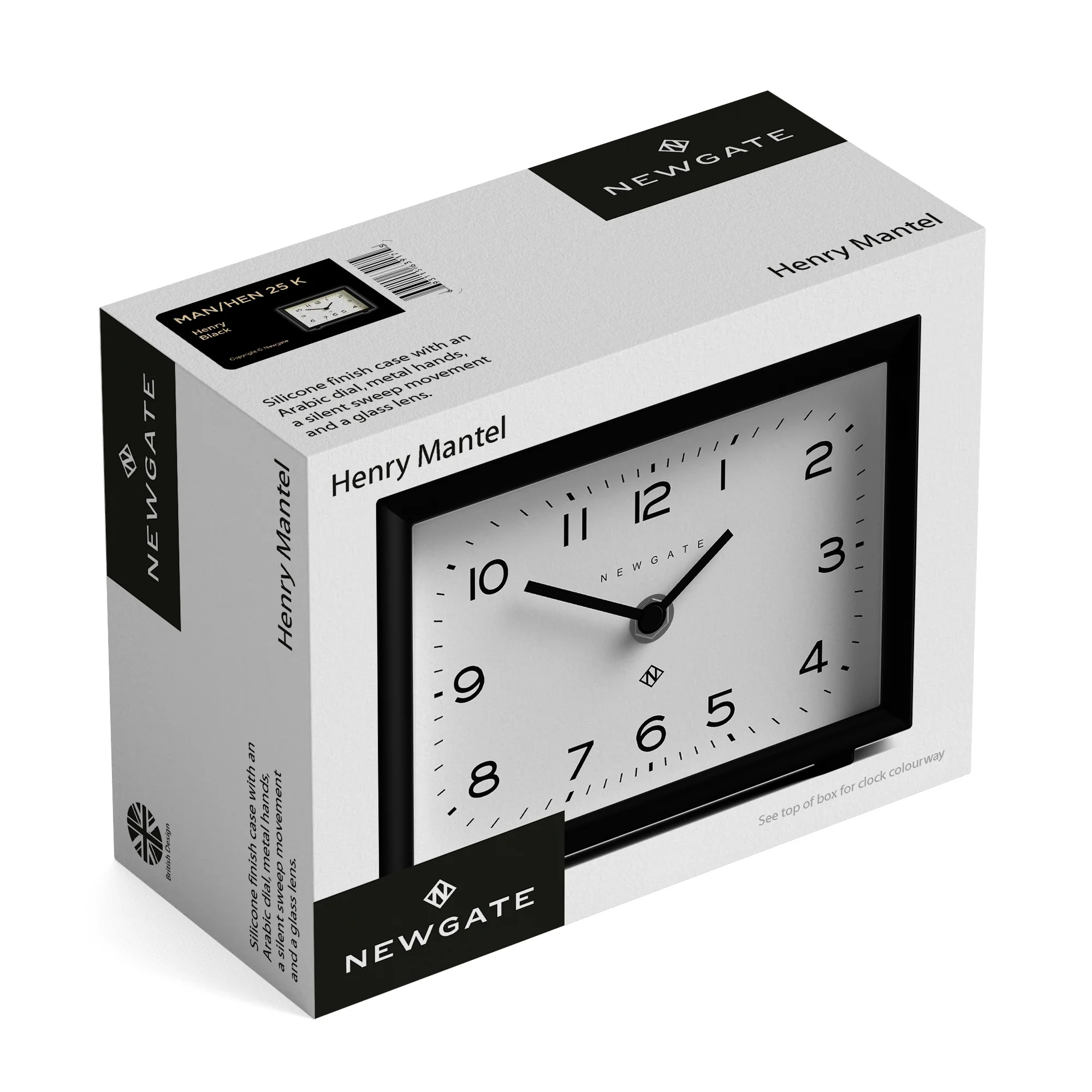 Newgate Henry mantel clock in white - Image 8