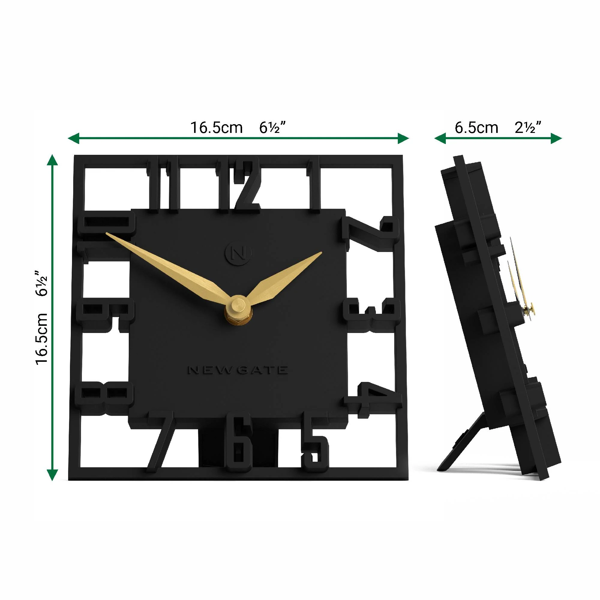 Newgate Highline mantel clock in black - Image 4