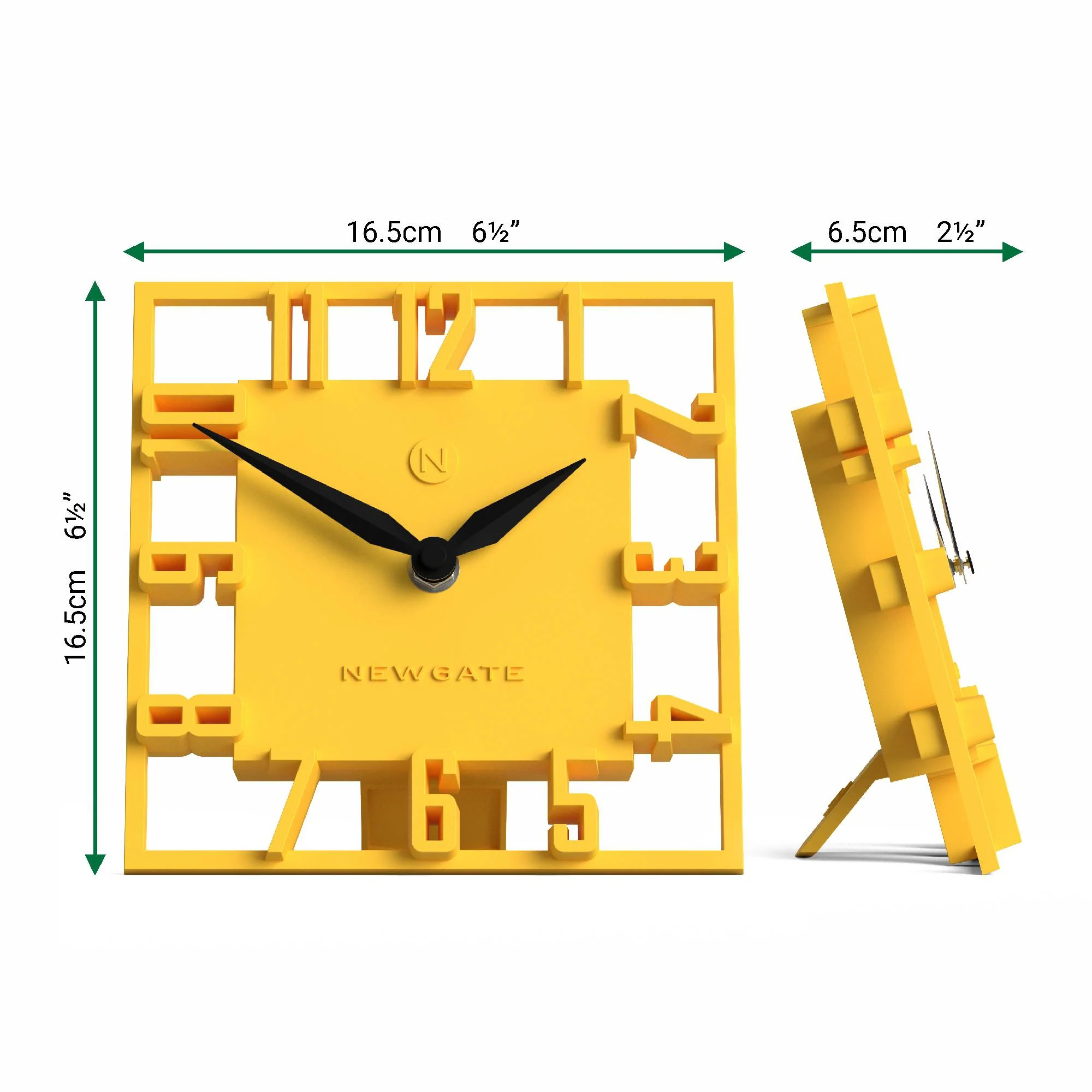 Newgate Highline mantel clock in yellow - Image 4