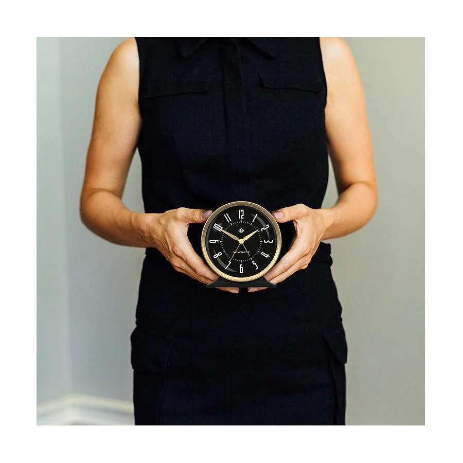 Newgate Hotel alarm clock in black and brass - Image 3