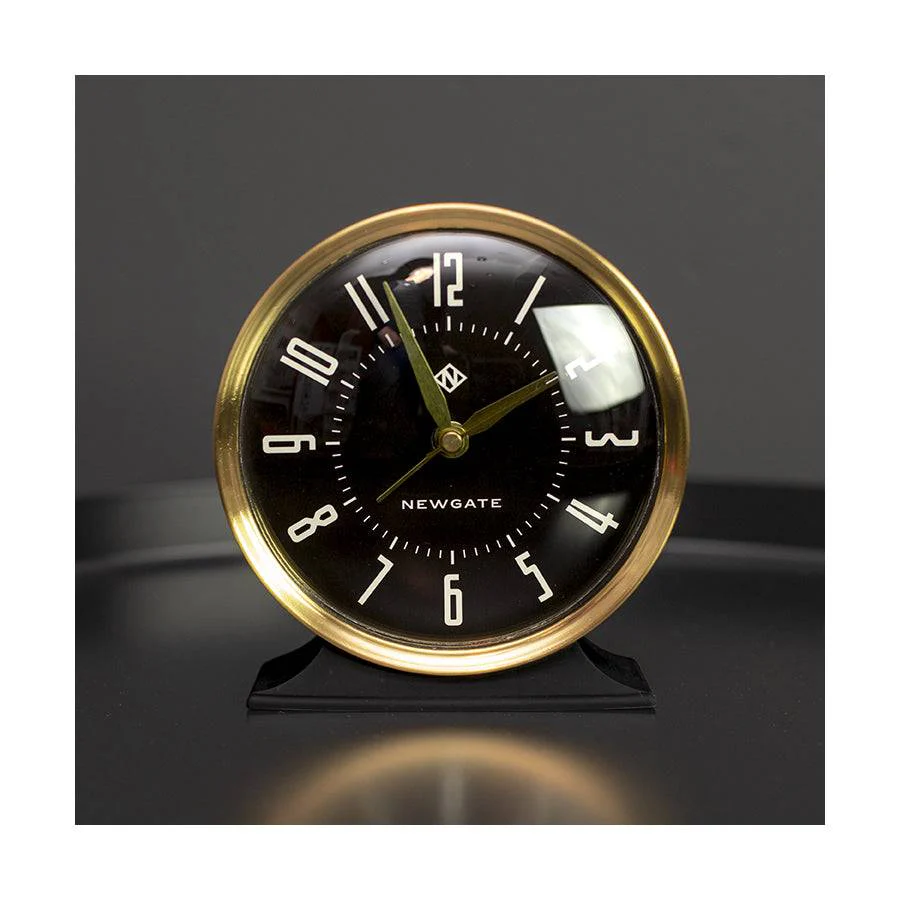 Newgate Hotel alarm clock in black and brass - Image 4