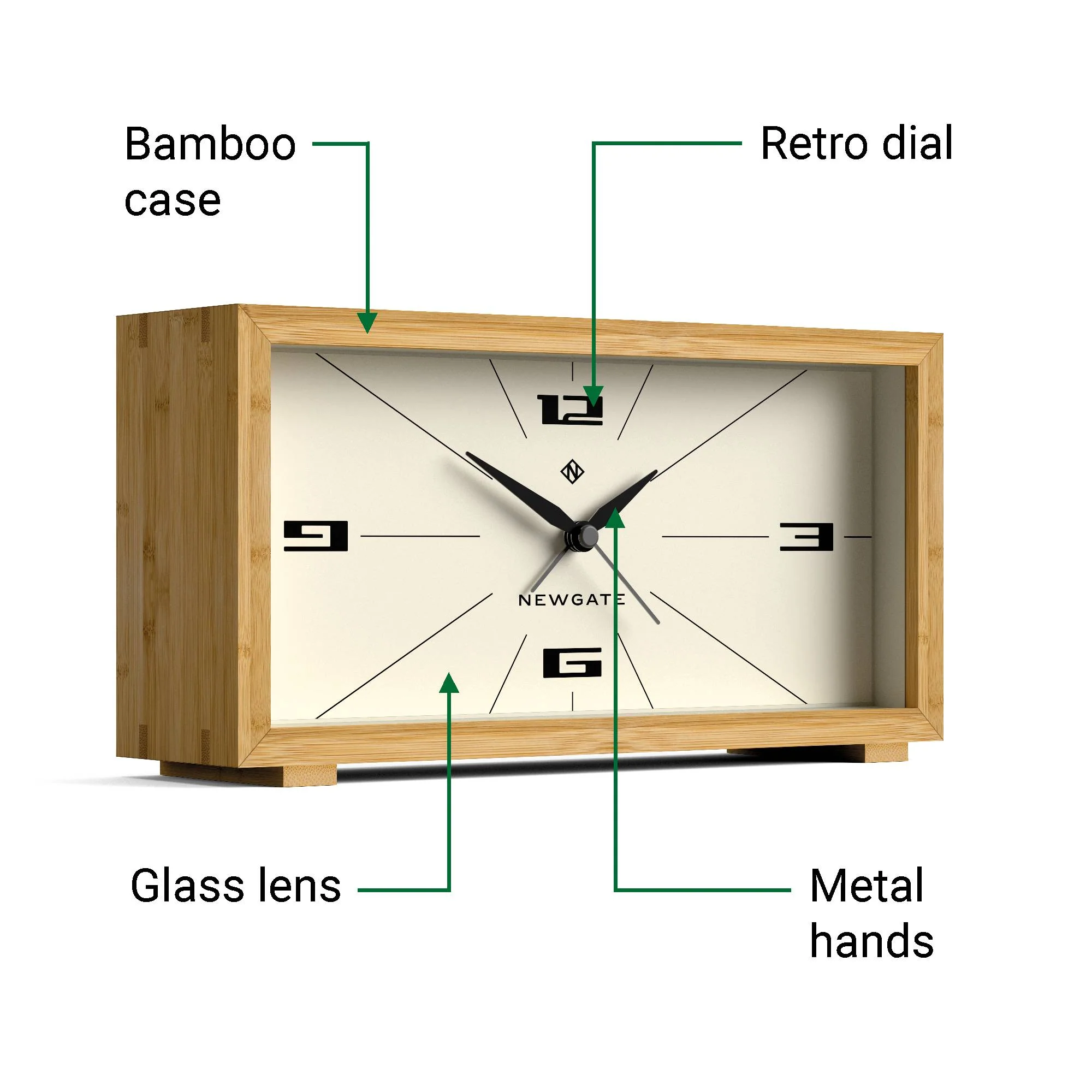 Newgate Lemur alarm clock in bamboo - Image 6