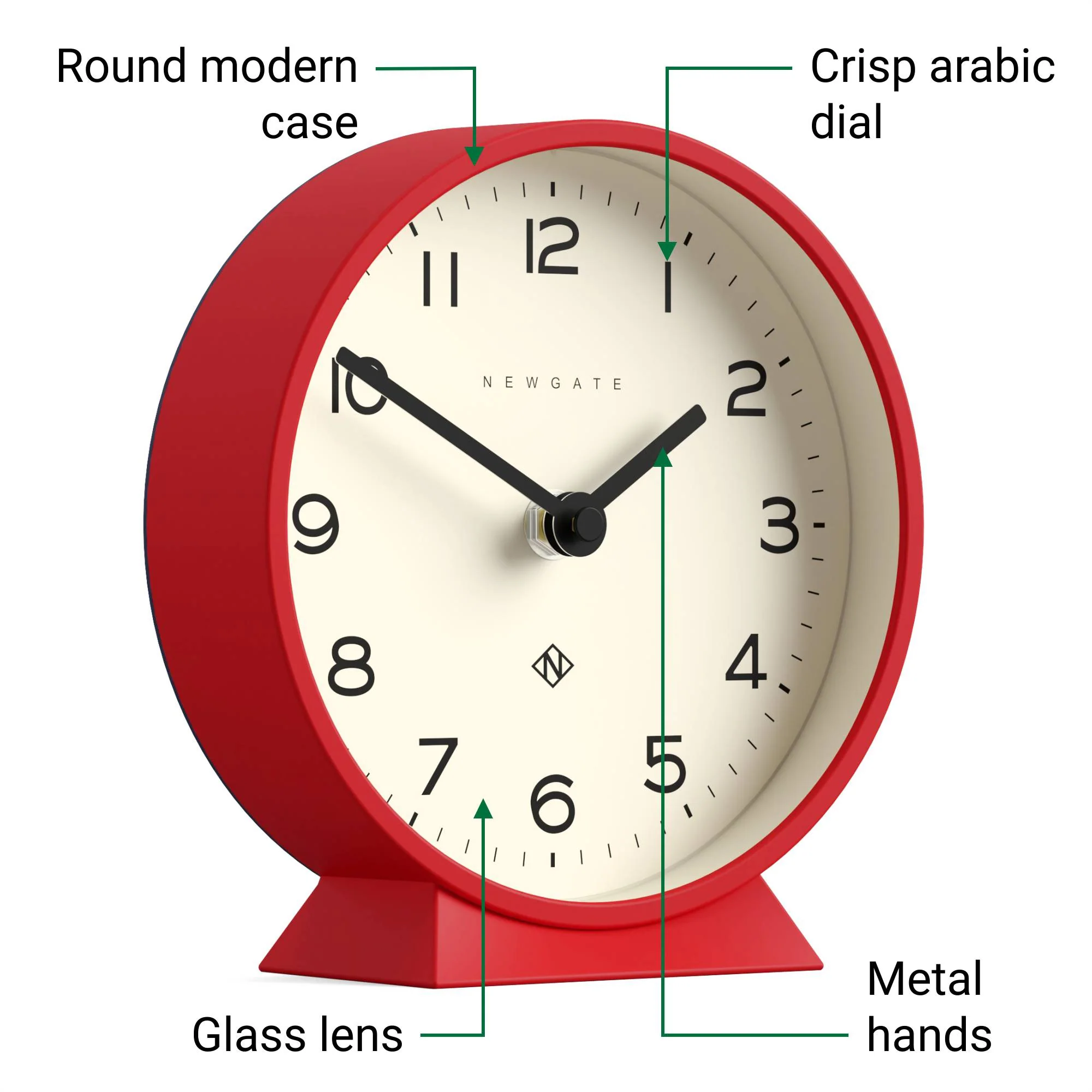 Newgate M Mantel Echo clock in red - Image 5